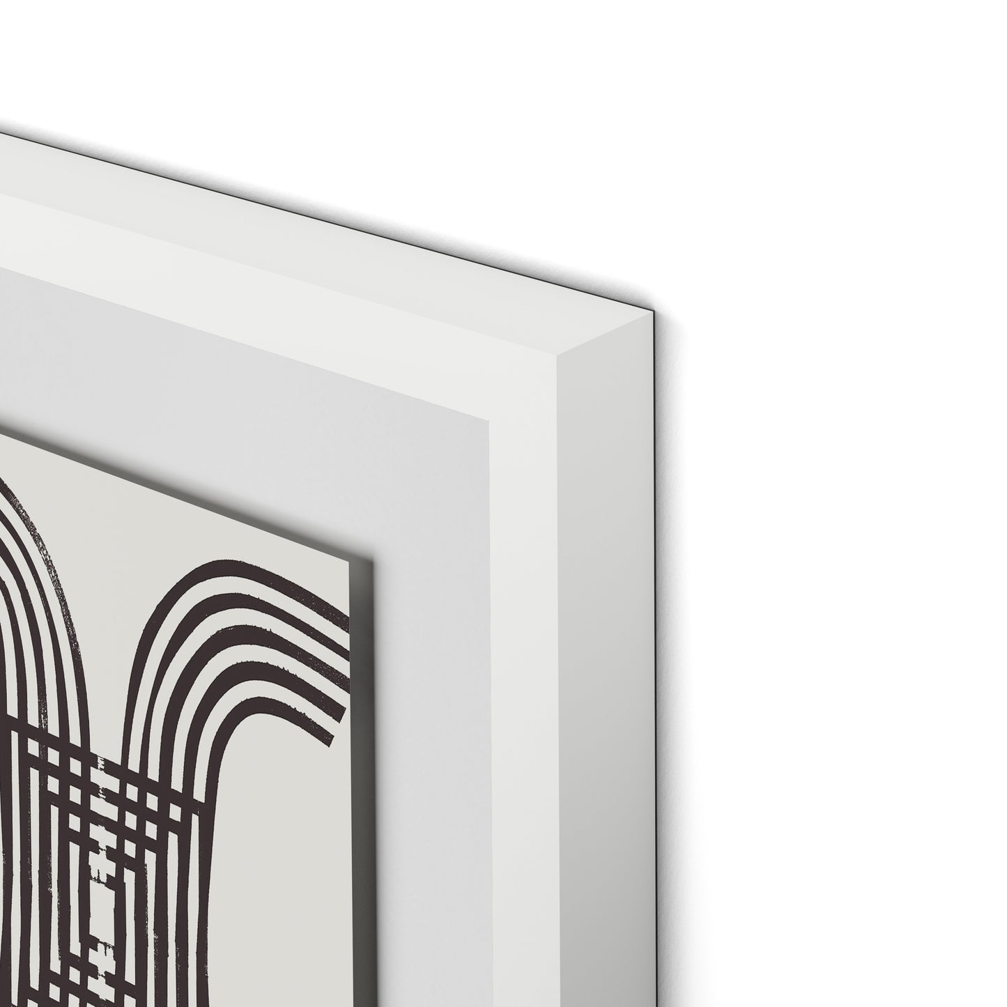 Arcs (Chocolate) Framed Paper / 26.5 x 32 in / White