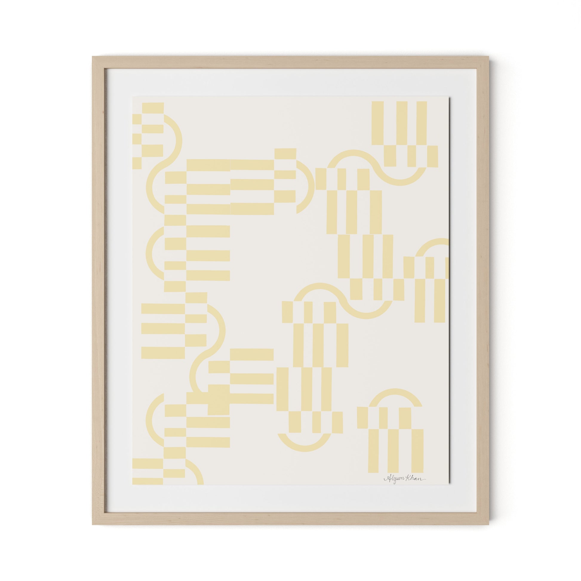 Checkered (Midnight) Terracotta Framed Paper / 27 x 32 in / Natural Maple