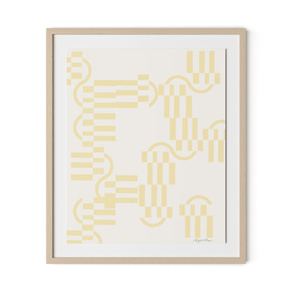 Checkered (Midnight) Terracotta Framed Paper / 27 x 32 in / Natural Maple