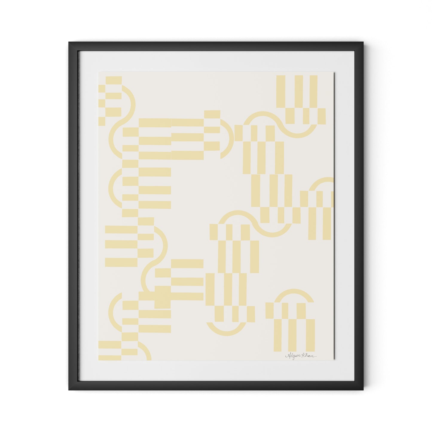 Checkered (Midnight) Terracotta Framed Paper / 27 x 32 in / Black