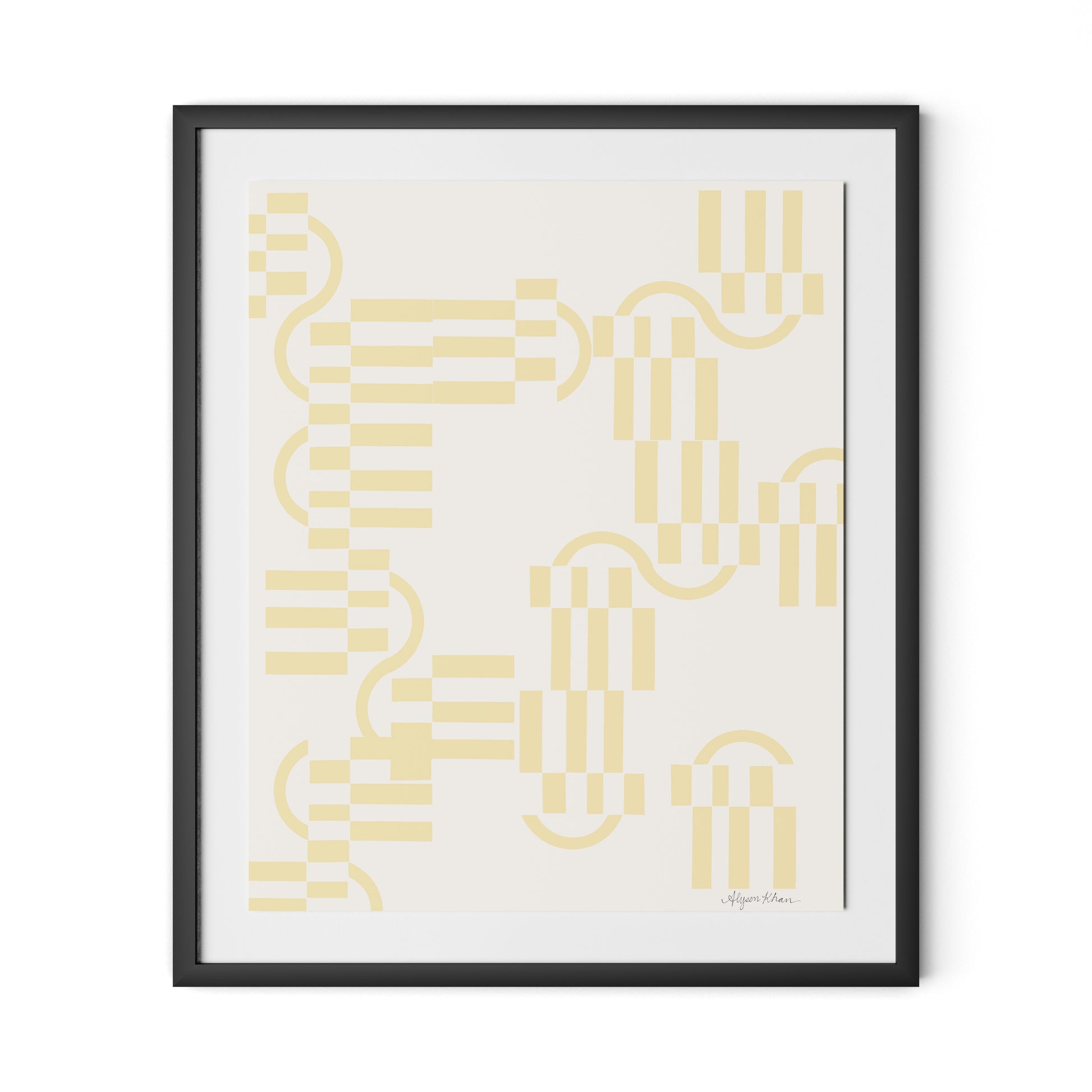 Checkered (Midnight) Terracotta Framed Paper / 27 x 32 in / Black