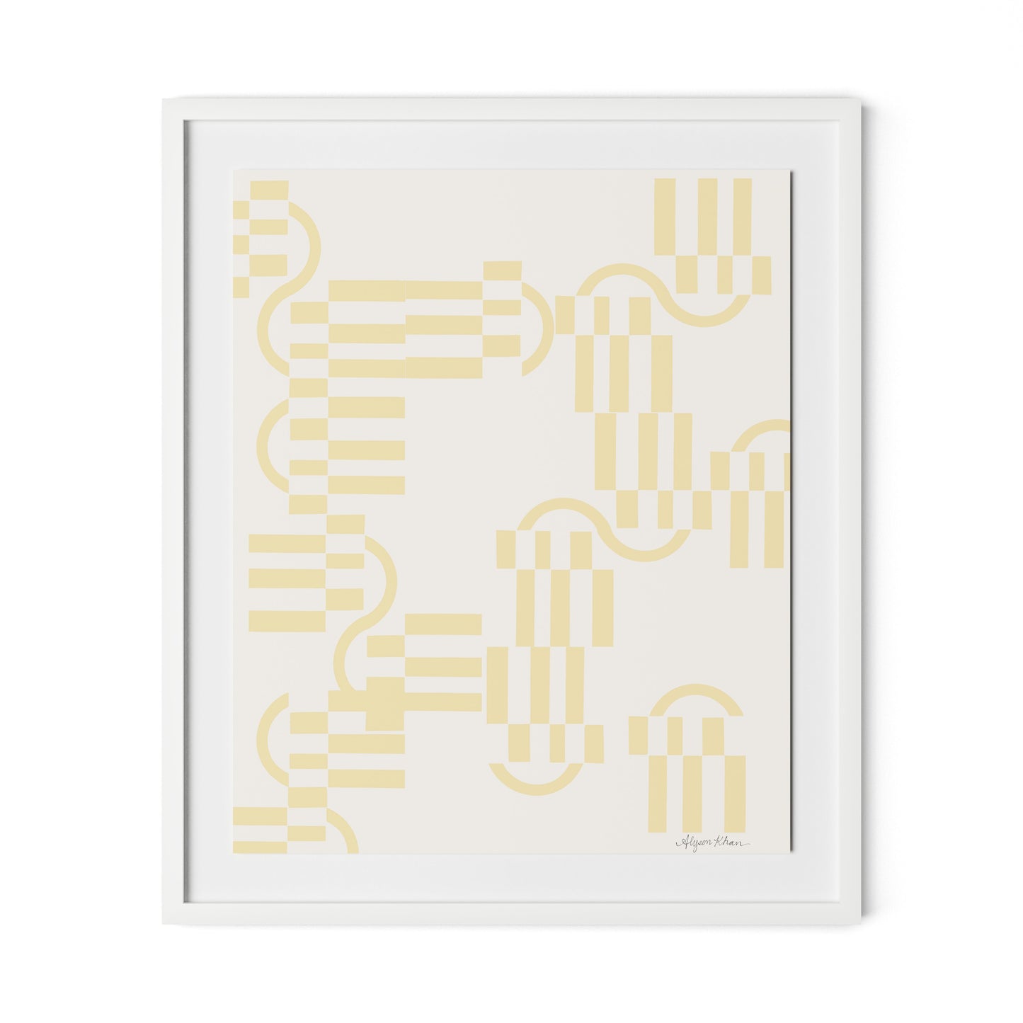 Checkered (Midnight) Terracotta Framed Paper / 27 x 32 in / White