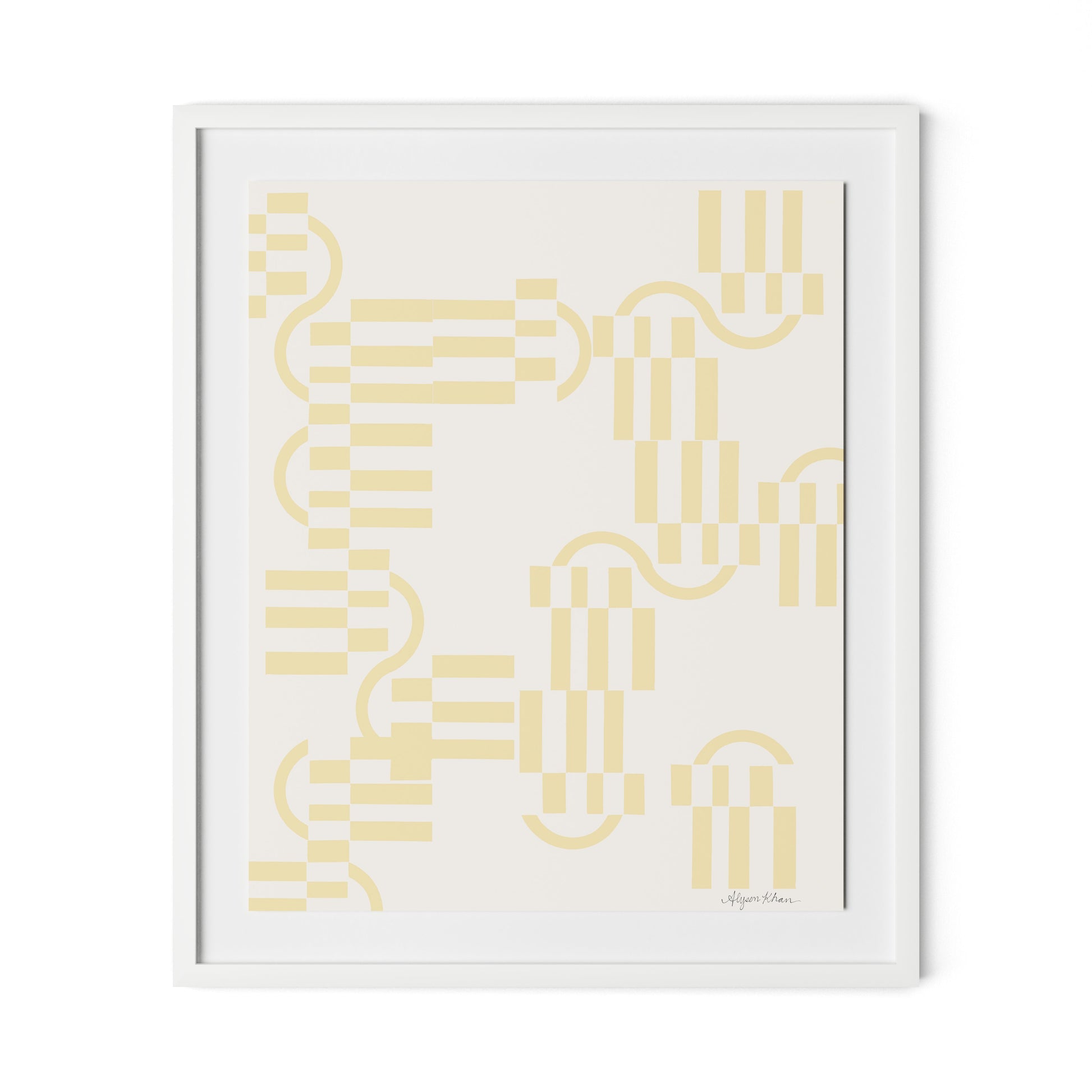 Checkered (Midnight) Terracotta Framed Paper / 27 x 32 in / White