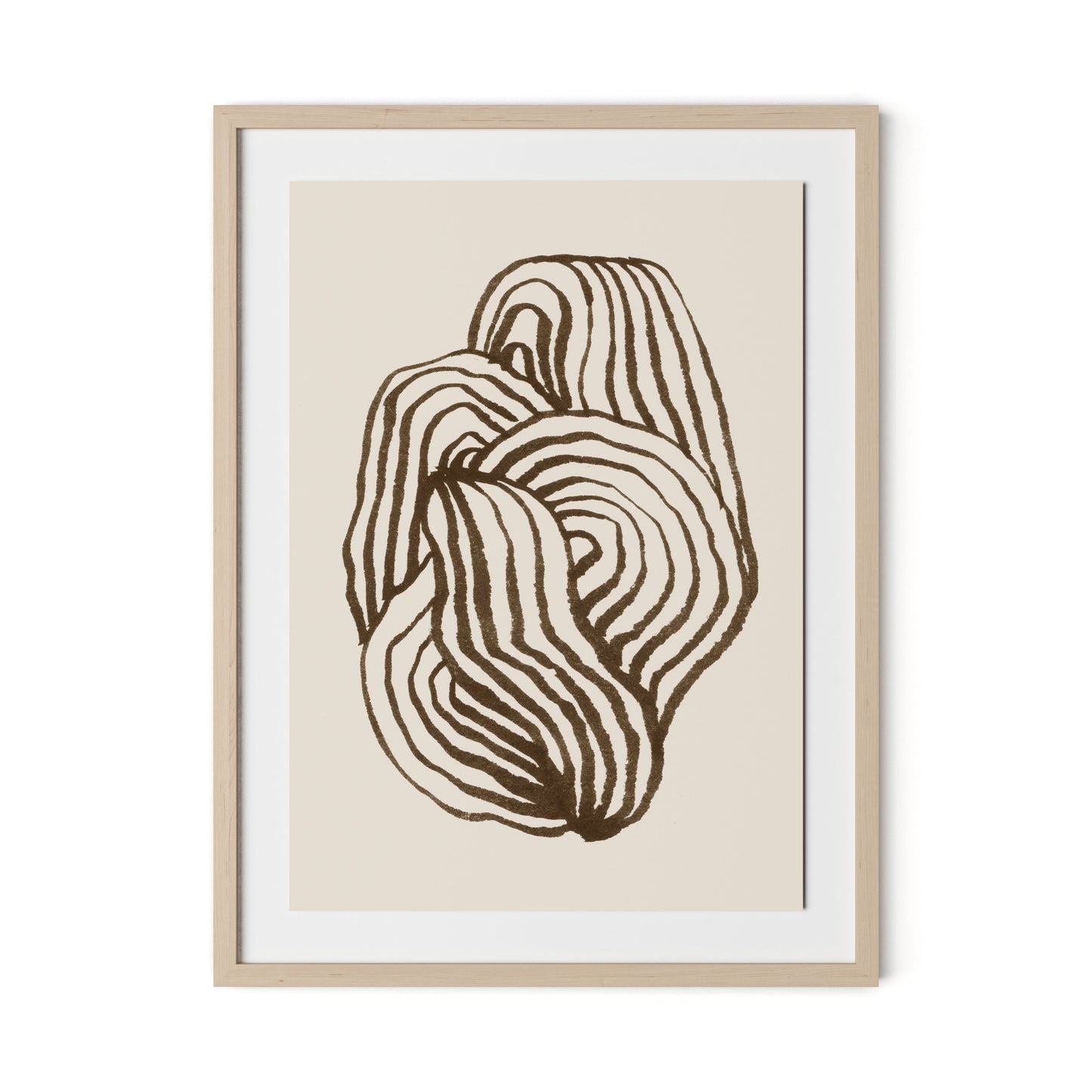 Swirl - Brown Framed Paper / 24 x 32 in / Natural Maple