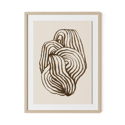 Swirl - Brown Framed Paper / 24 x 32 in / Natural Maple