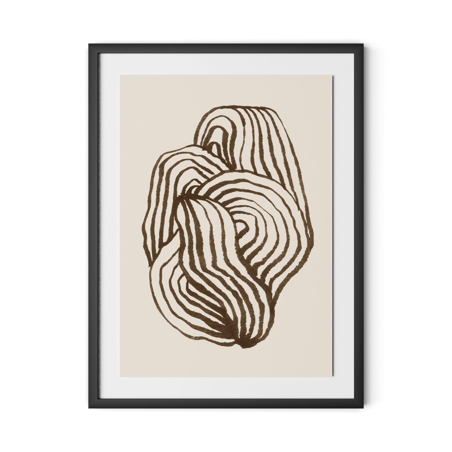 Swirl - Brown Framed Paper / 24 x 32 in / Black