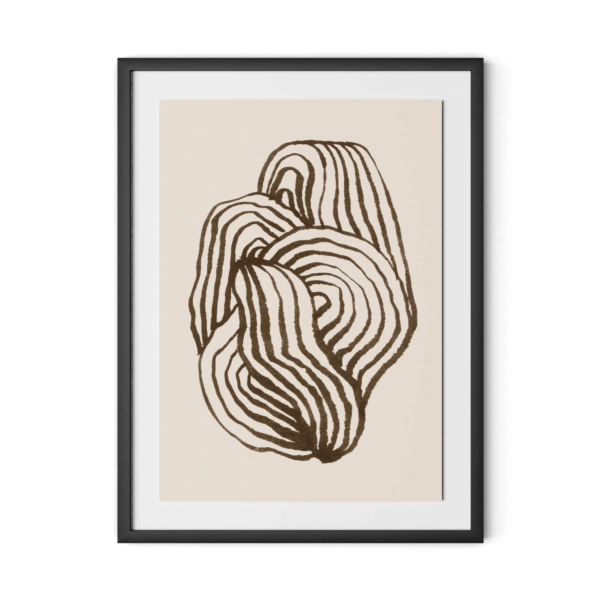 Swirl - Brown Framed Paper / 24 x 32 in / Black