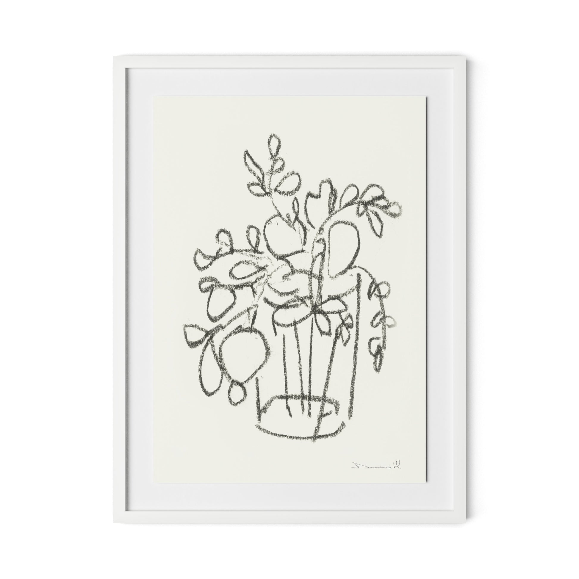 House Plant Framed Paper / 24 x 32 in / White