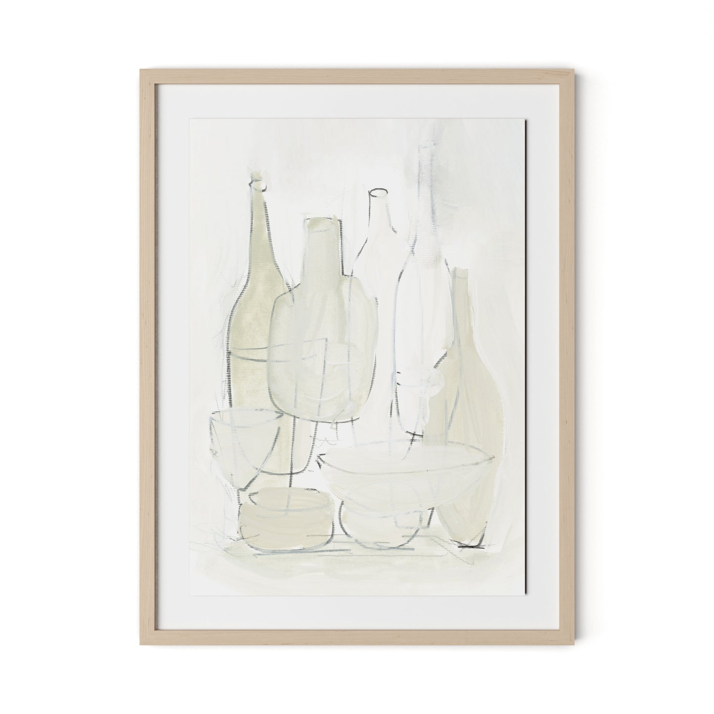 Late Lunch Framed Paper / 24 x 32 in / Natural Maple