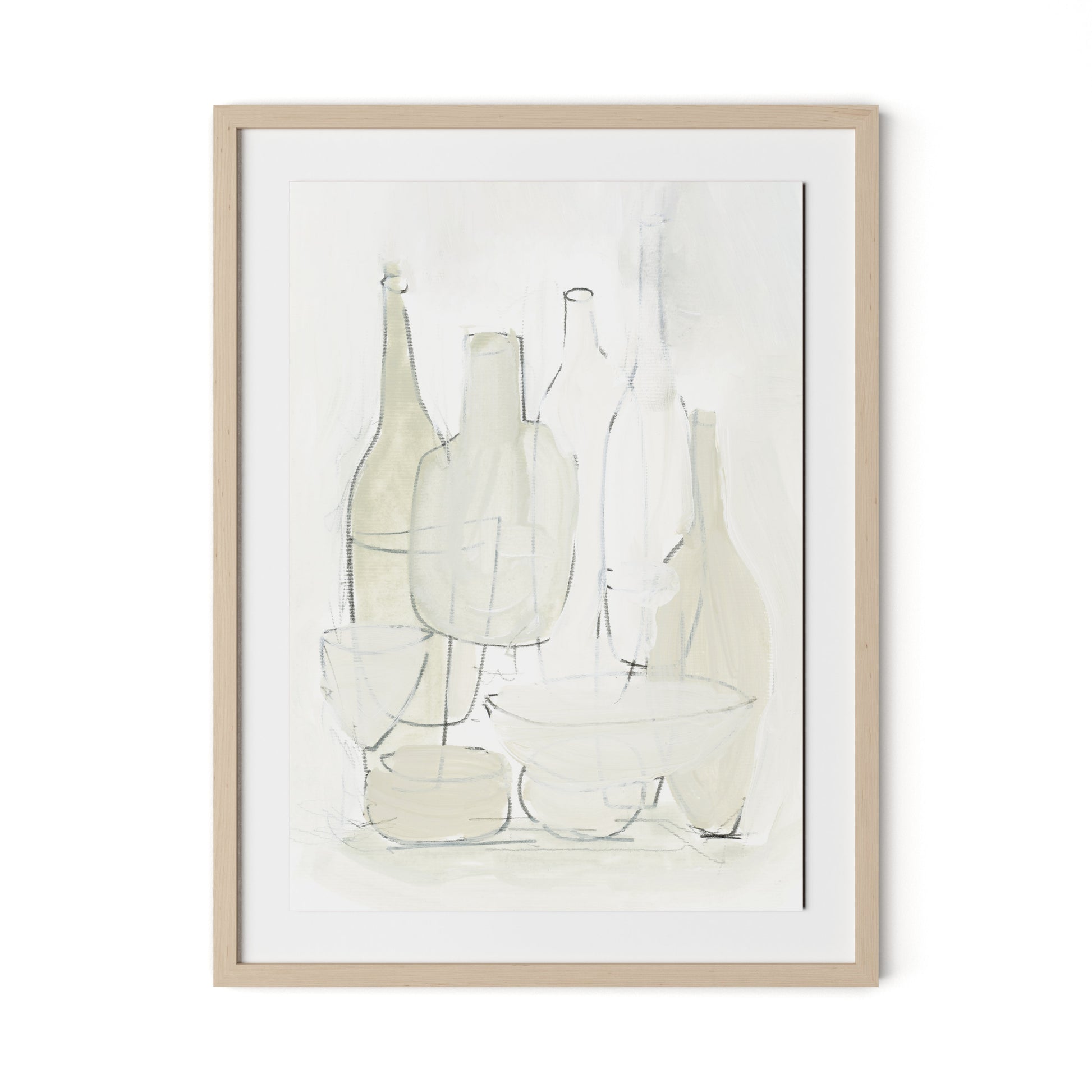 Late Lunch Framed Paper / 24 x 32 in / Natural Maple