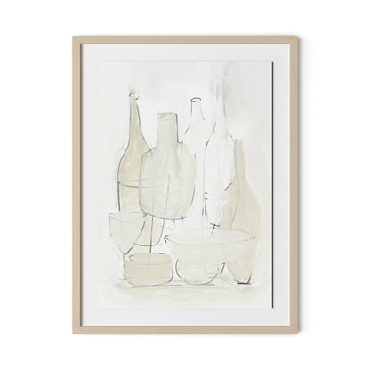 Late Lunch Framed Paper / 24 x 32 in / Natural Maple