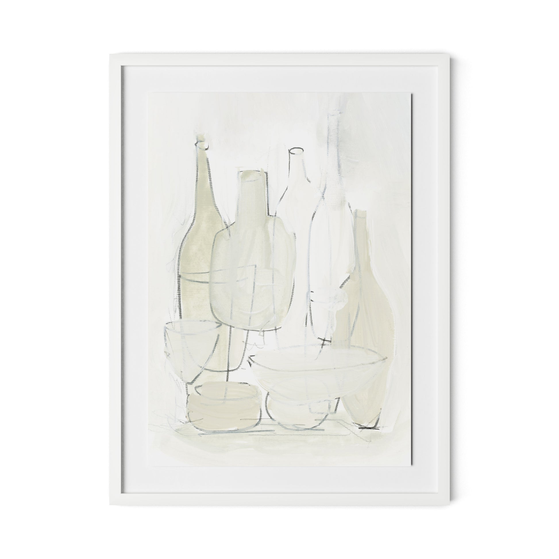 Late Lunch Framed Paper / 24 x 32 in / White