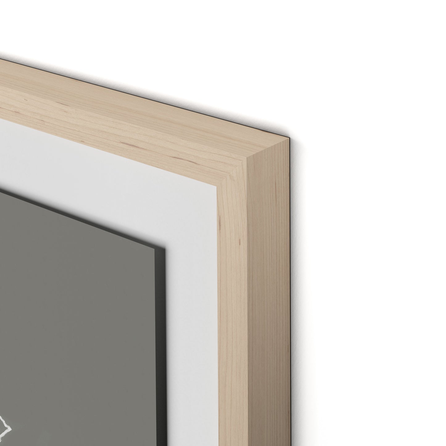 Eucalyptus Sapling - Muddled Framed Paper / 24 x 32 in / Natural Maple