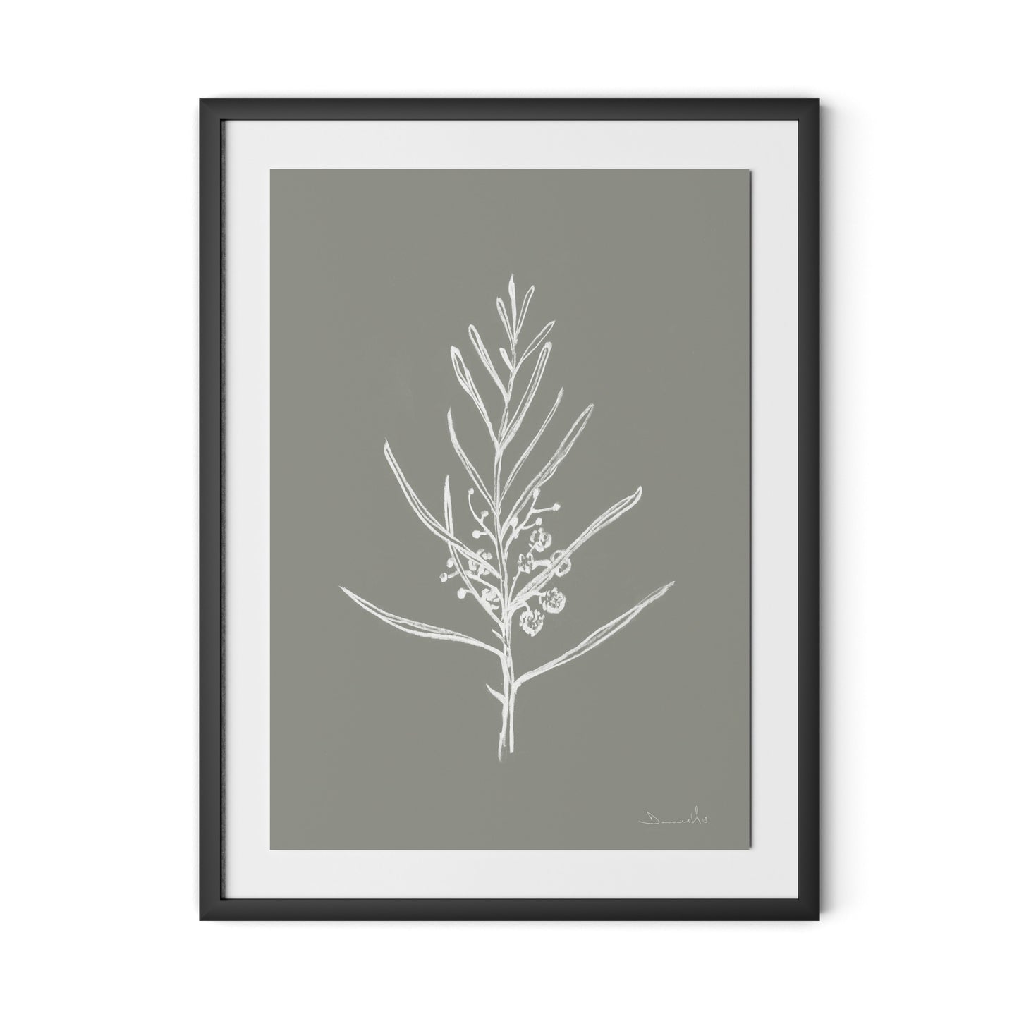 Blackwood Sapling - Muddled Framed Paper / 24 x 32 in / Black
