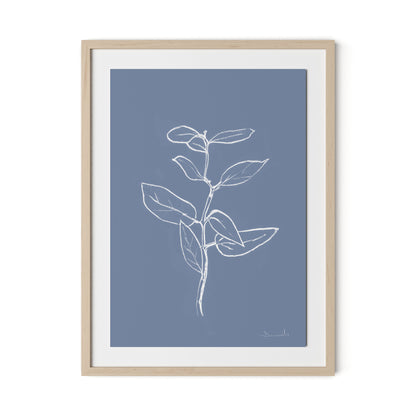 Eucalyptus Sapling Framed Paper / 24 x 32 in / Natural Maple