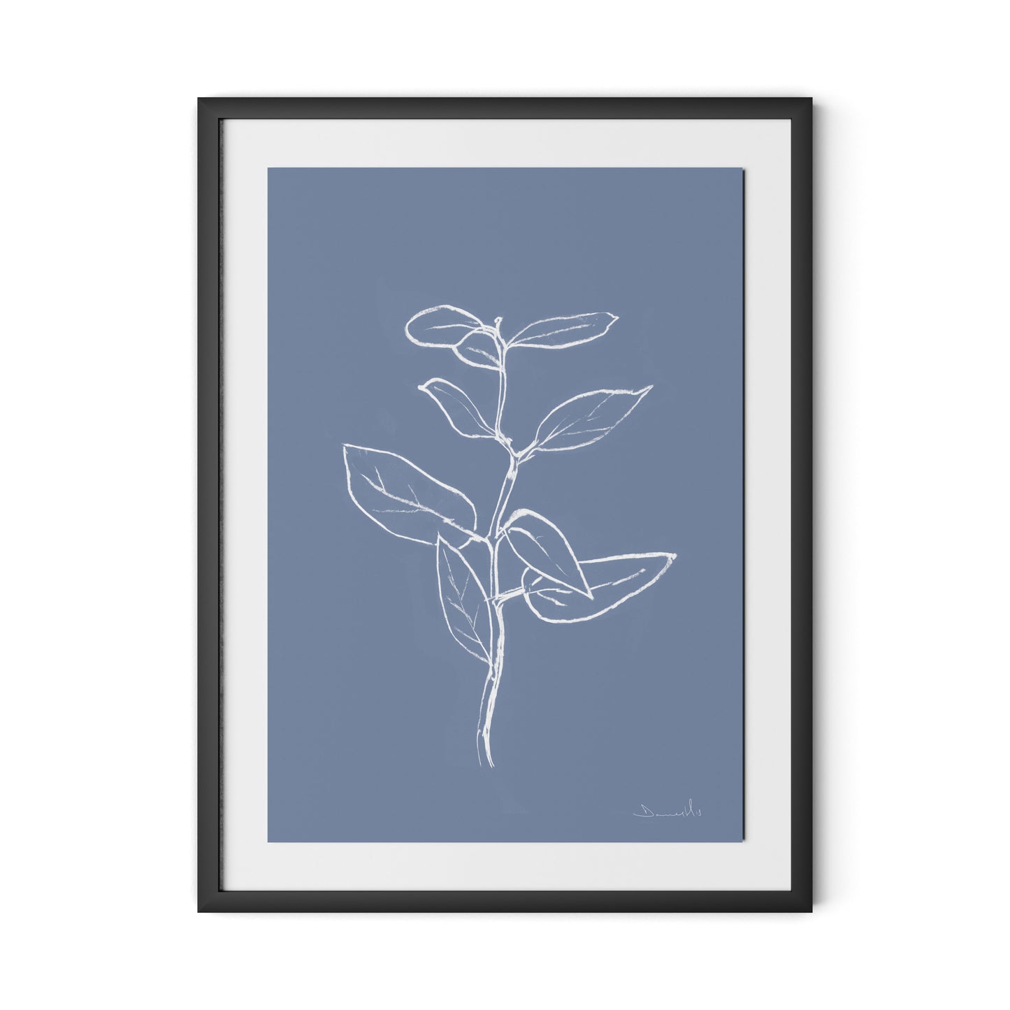 Eucalyptus Sapling Framed Paper / 24 x 32 in / Black