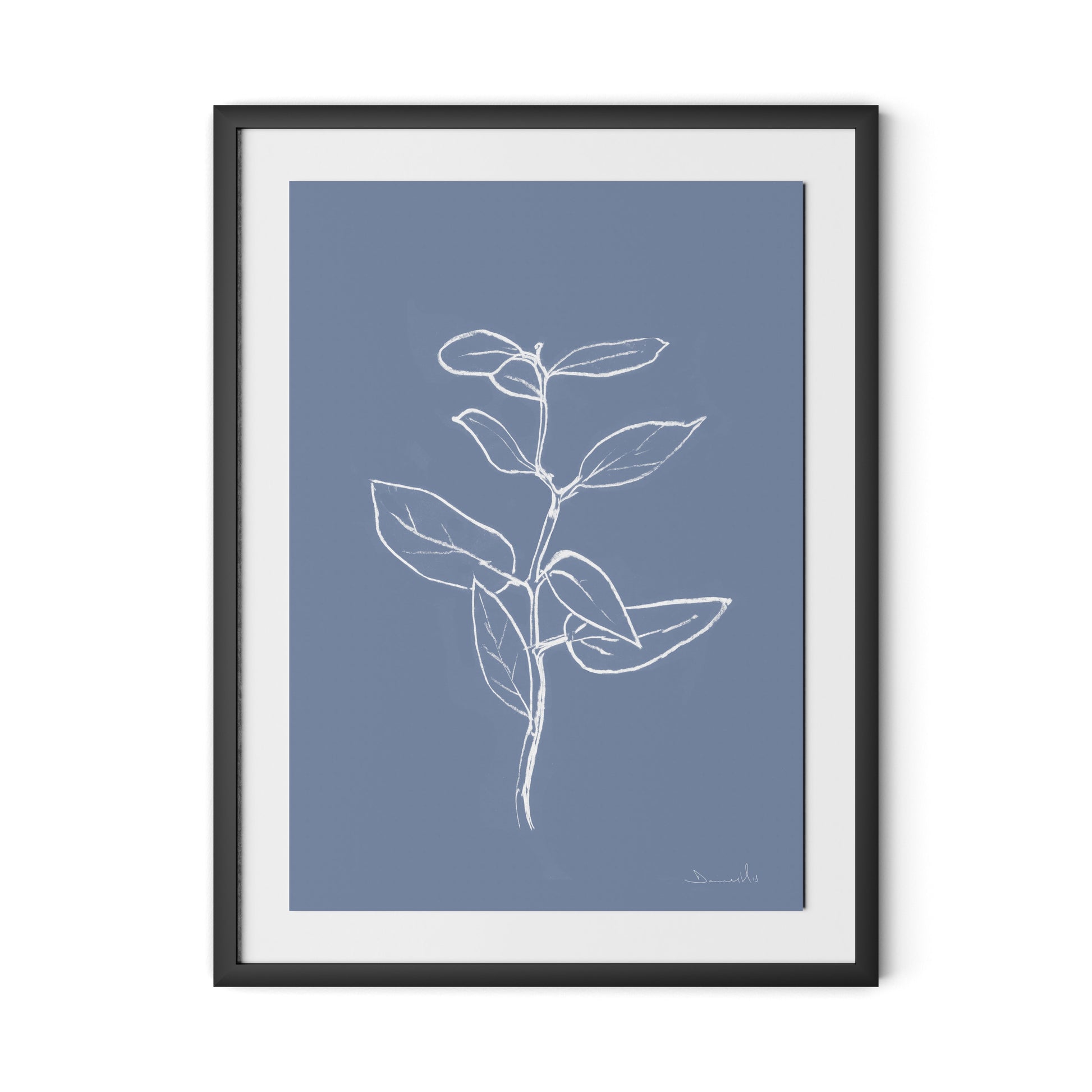Eucalyptus Sapling Framed Paper / 24 x 32 in / Black