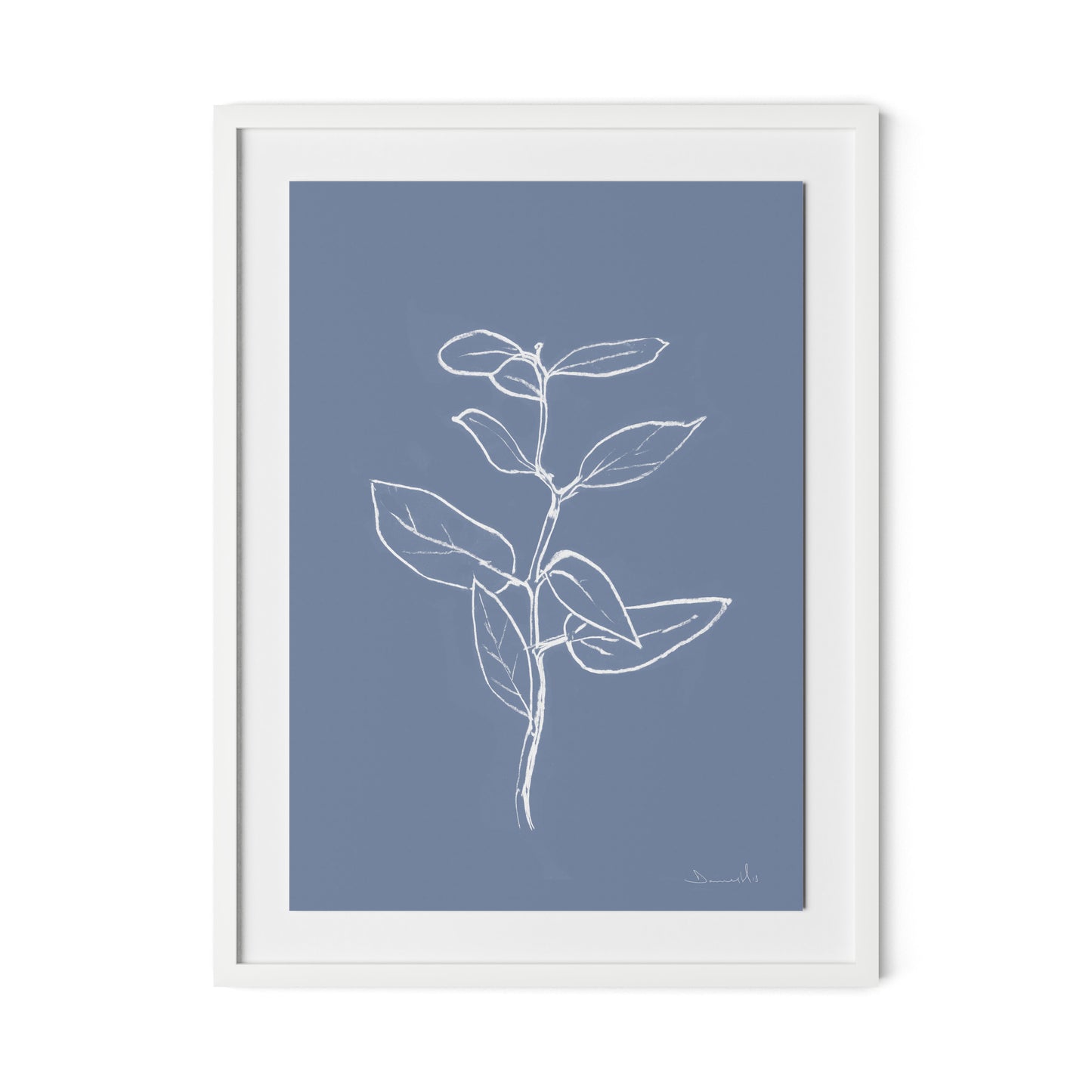 Eucalyptus Sapling Framed Paper / 24 x 32 in / White