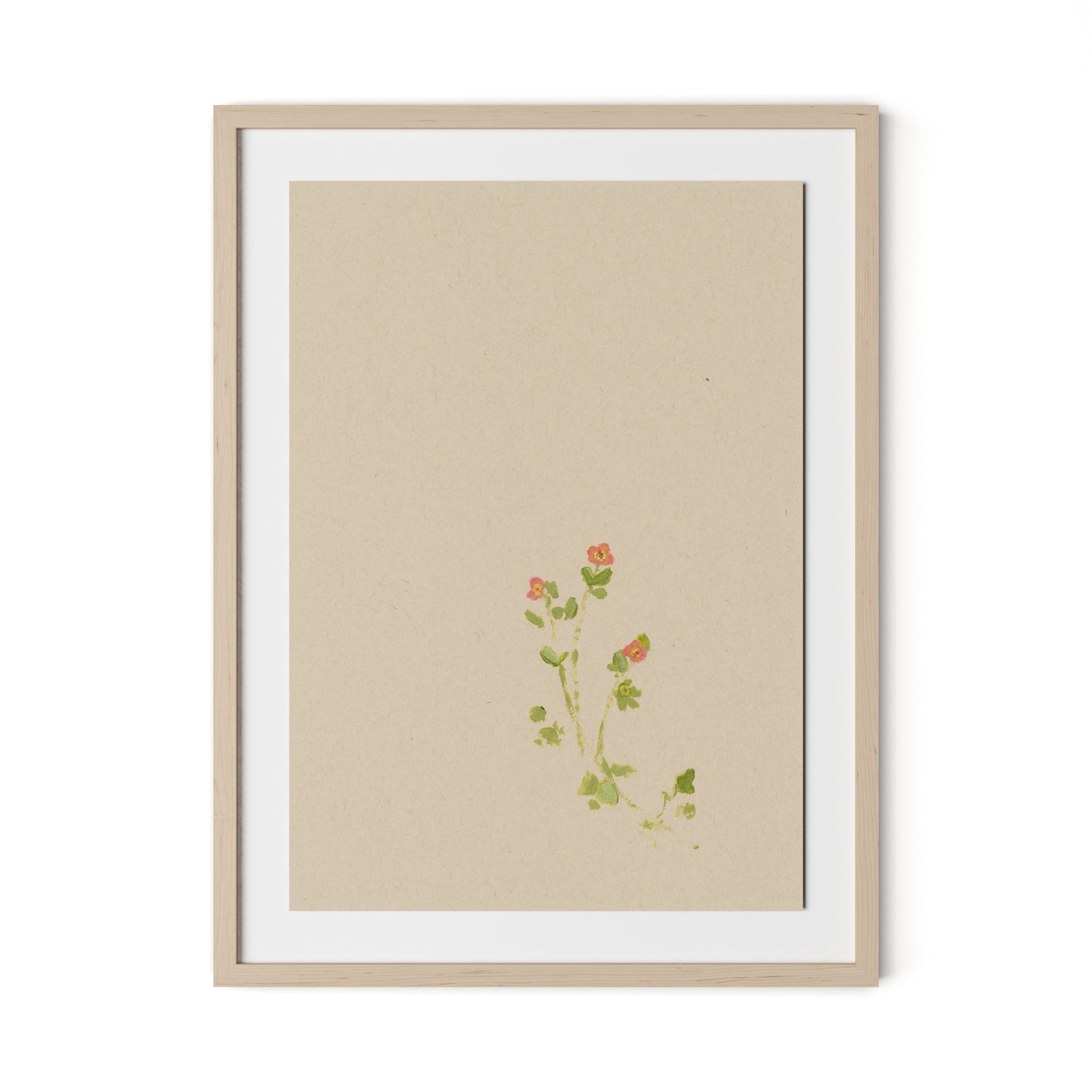 Botanical IV Framed Paper / 24 x 32 in / Natural Maple