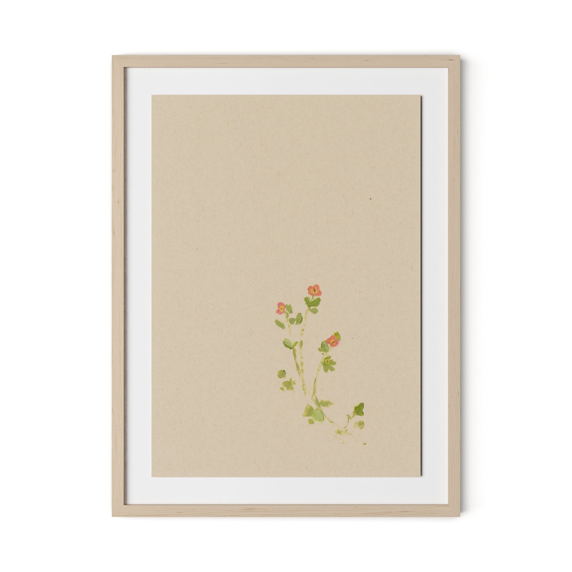 Botanical IV Framed Paper / 24 x 32 in / Natural Maple