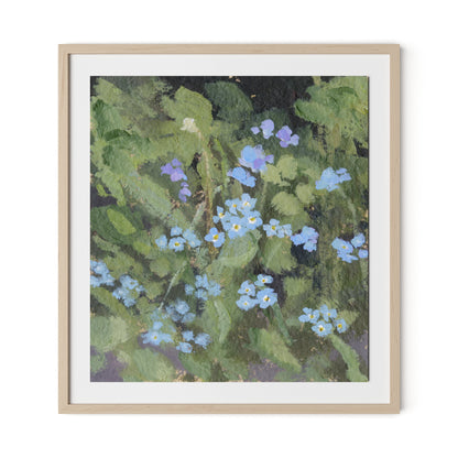 Forget Me Nots Framed Paper / 29.5 x 32 in / Natural Maple