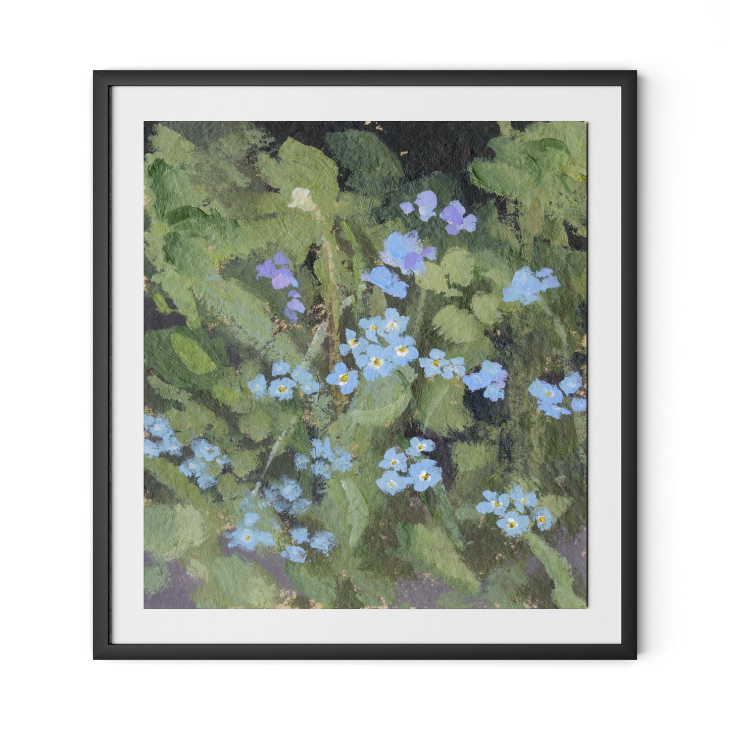 Forget Me Nots Framed Paper / 29.5 x 32 in / Black