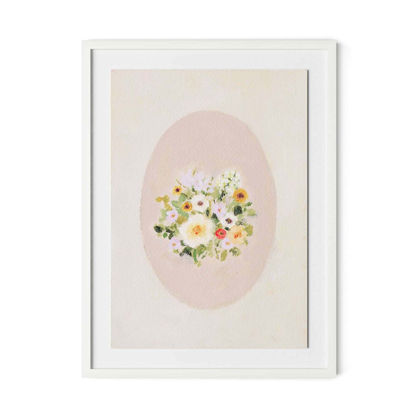 Vignette XIV Framed Paper / 24 x 32 in / White