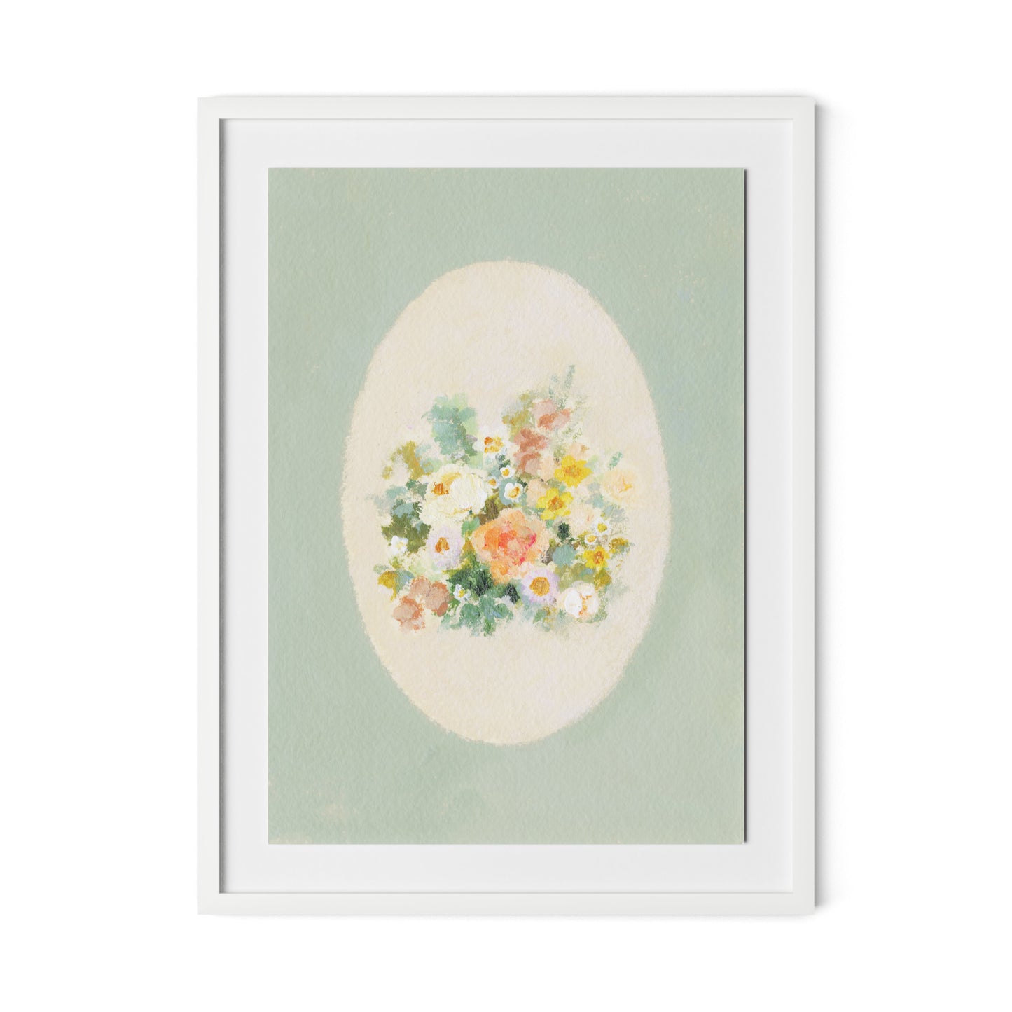 Vignette XIX Framed Paper / 24 x 32 in / White