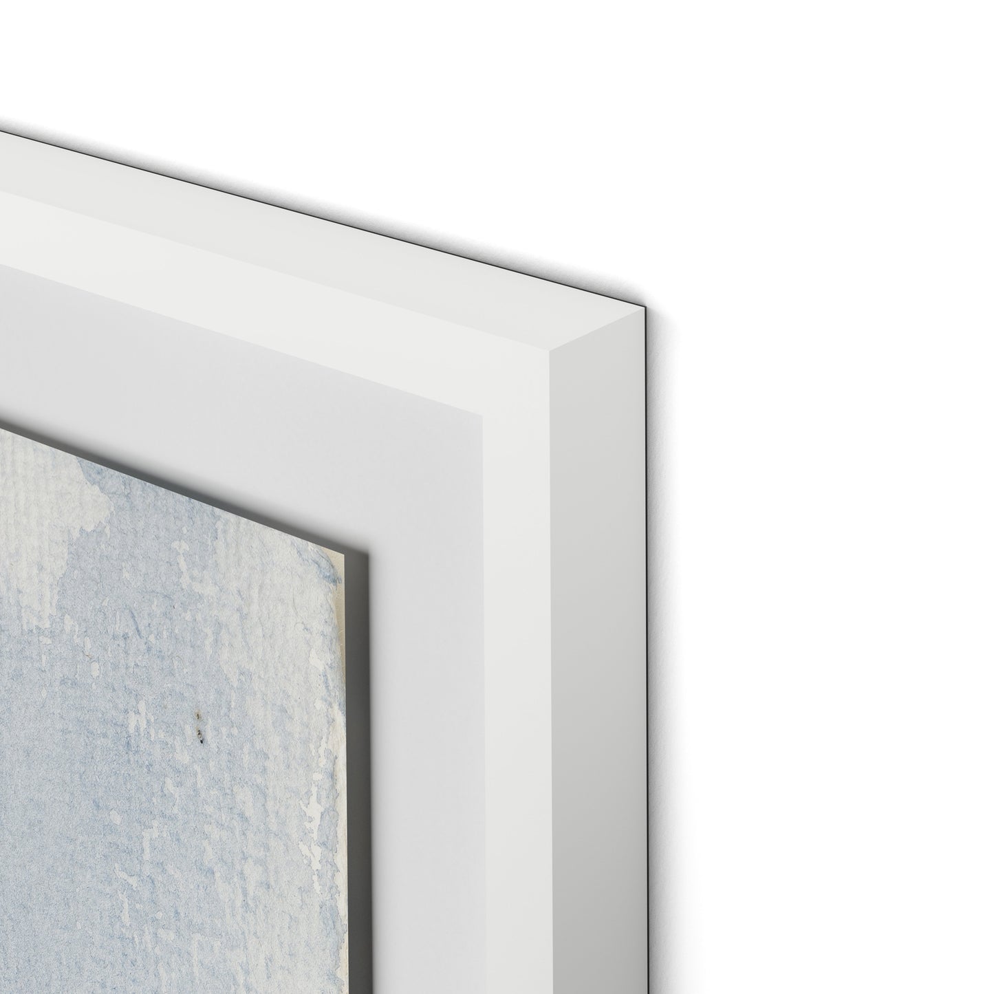 Olive Branch Abstract Framed Paper / 30.5 x 32 in / White