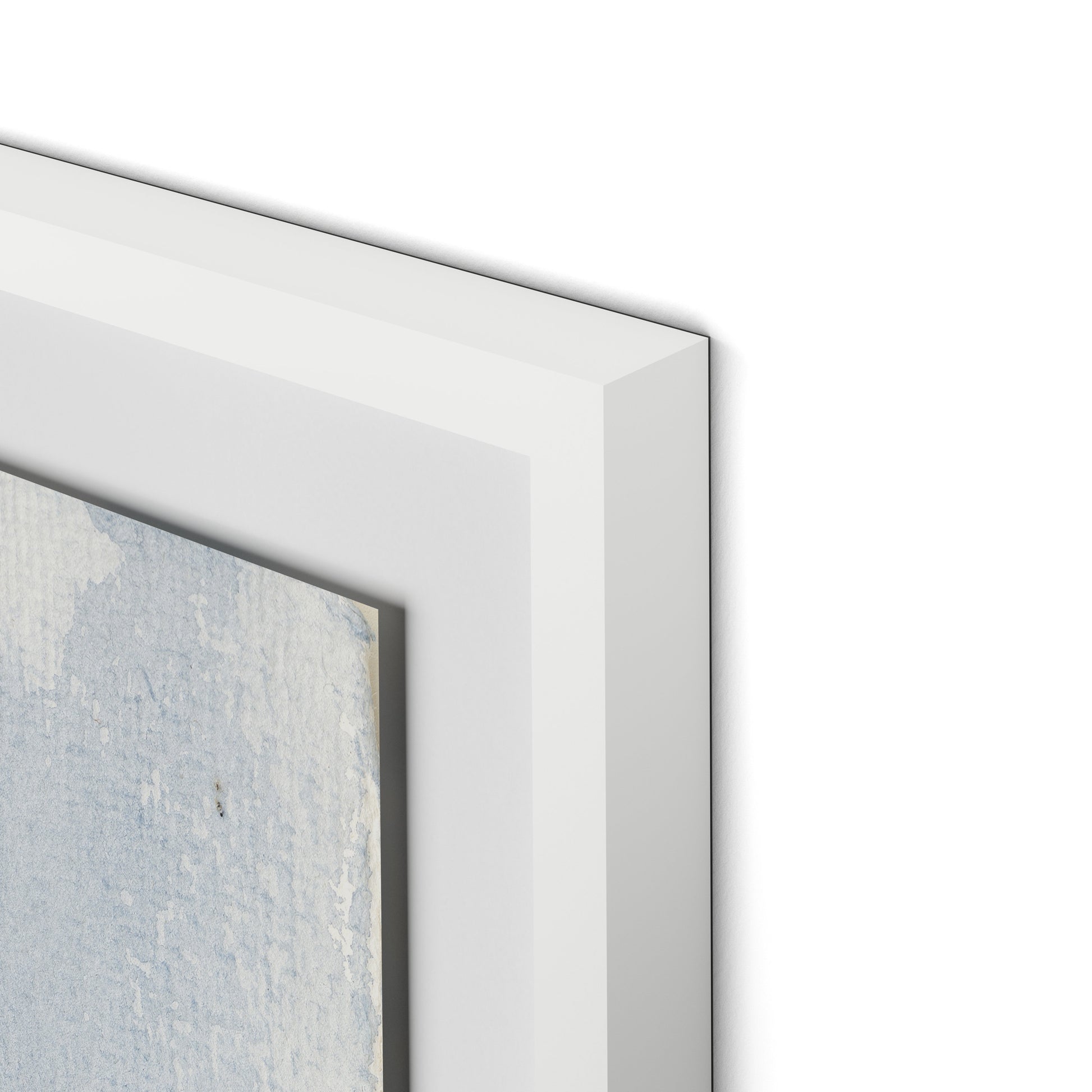 Olive Branch Abstract Framed Paper / 30.5 x 32 in / White