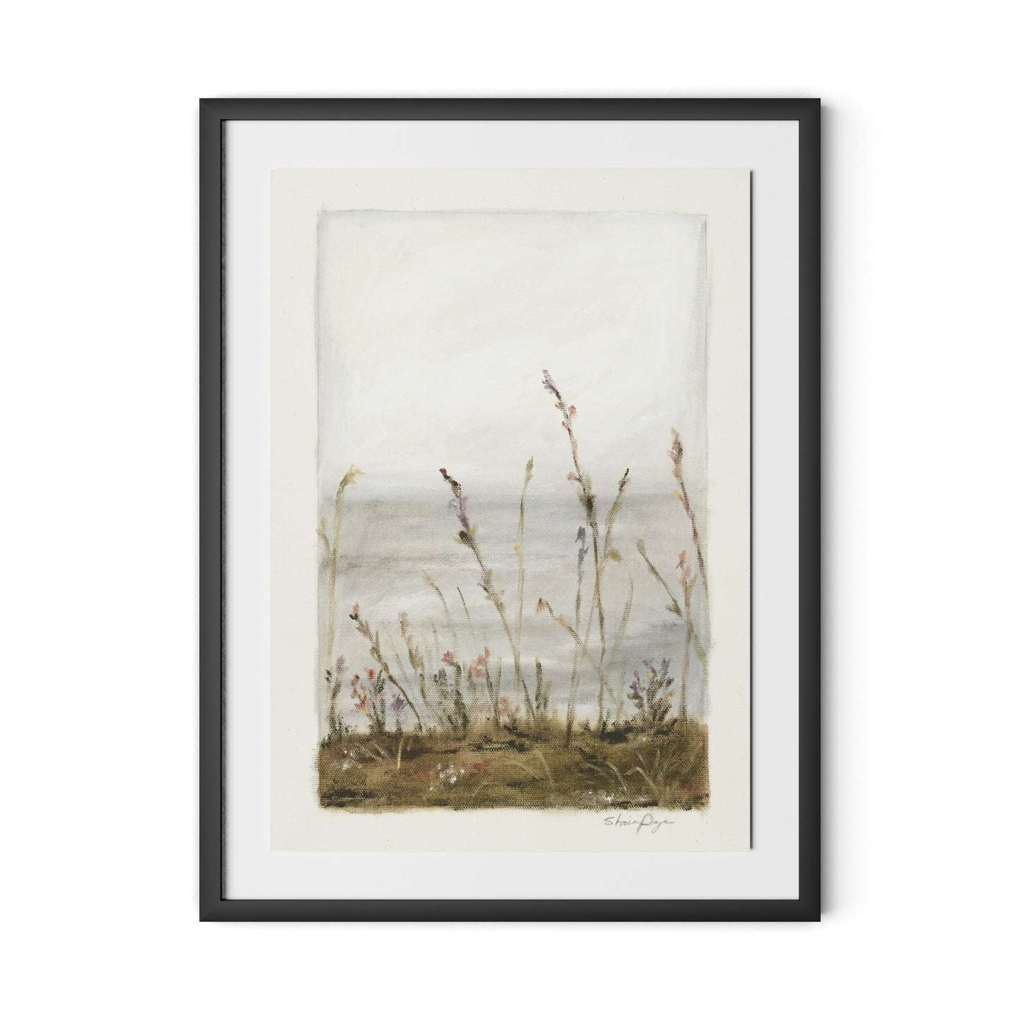 Lakeside Florets Framed Paper / 24 x 32 in / Black