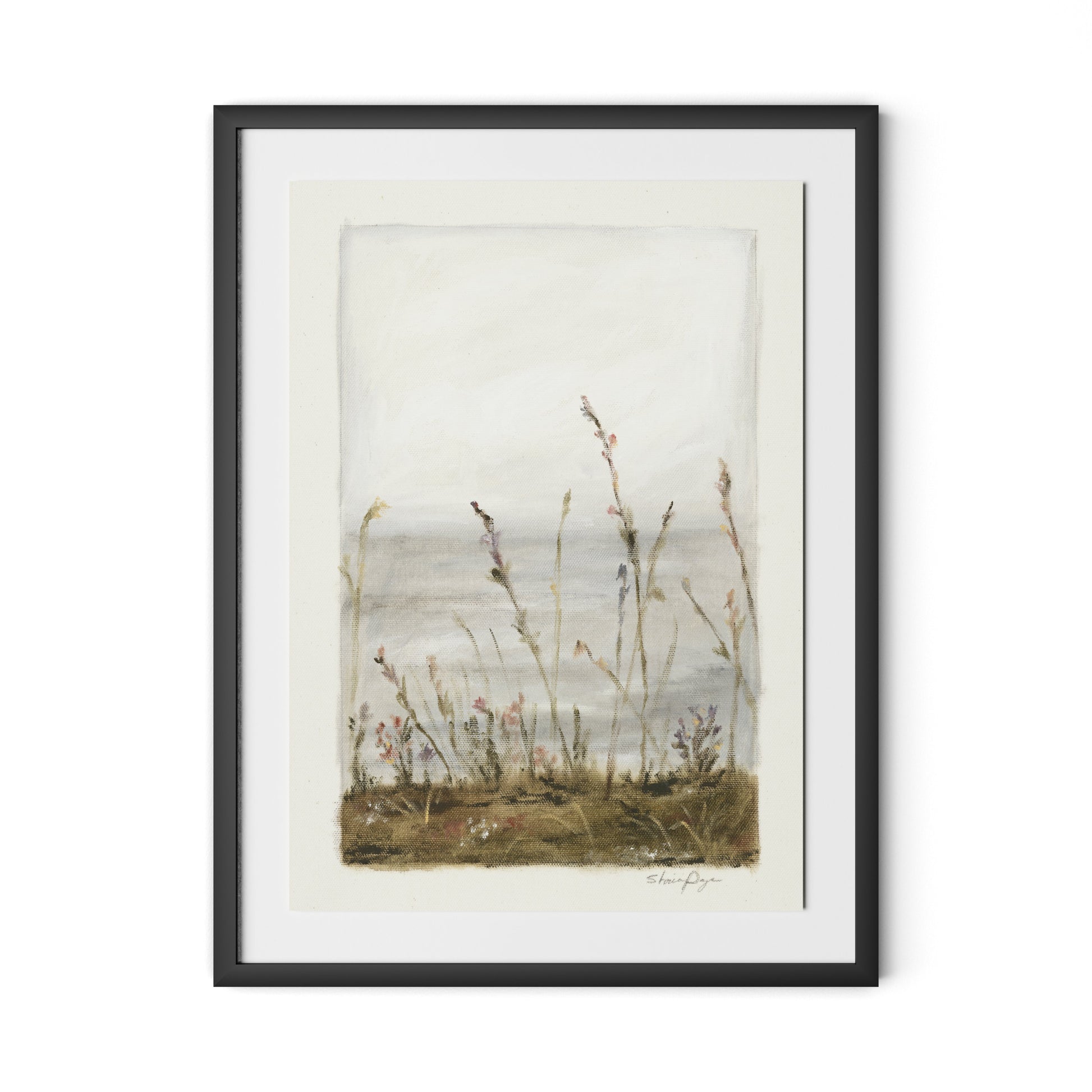 Lakeside Florets Framed Paper / 24 x 32 in / Black