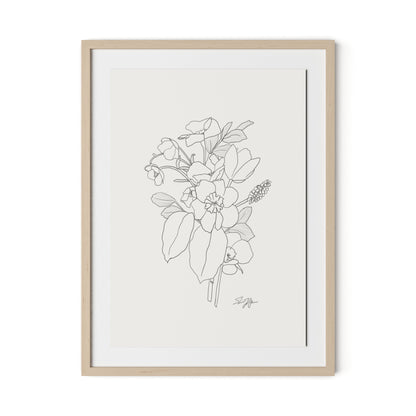 All Flowers Framed Paper / 24 x 32 in / Natural Maple