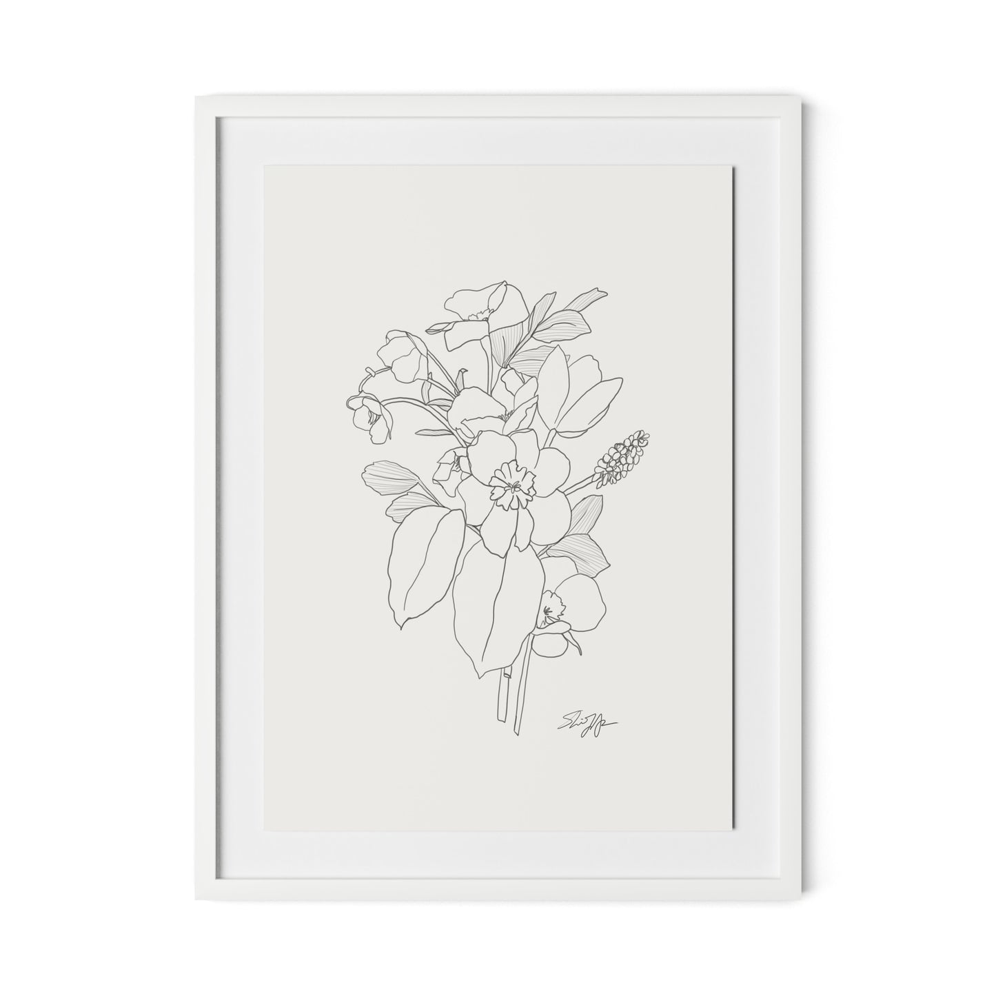 All Flowers Framed Paper / 24 x 32 in / White
