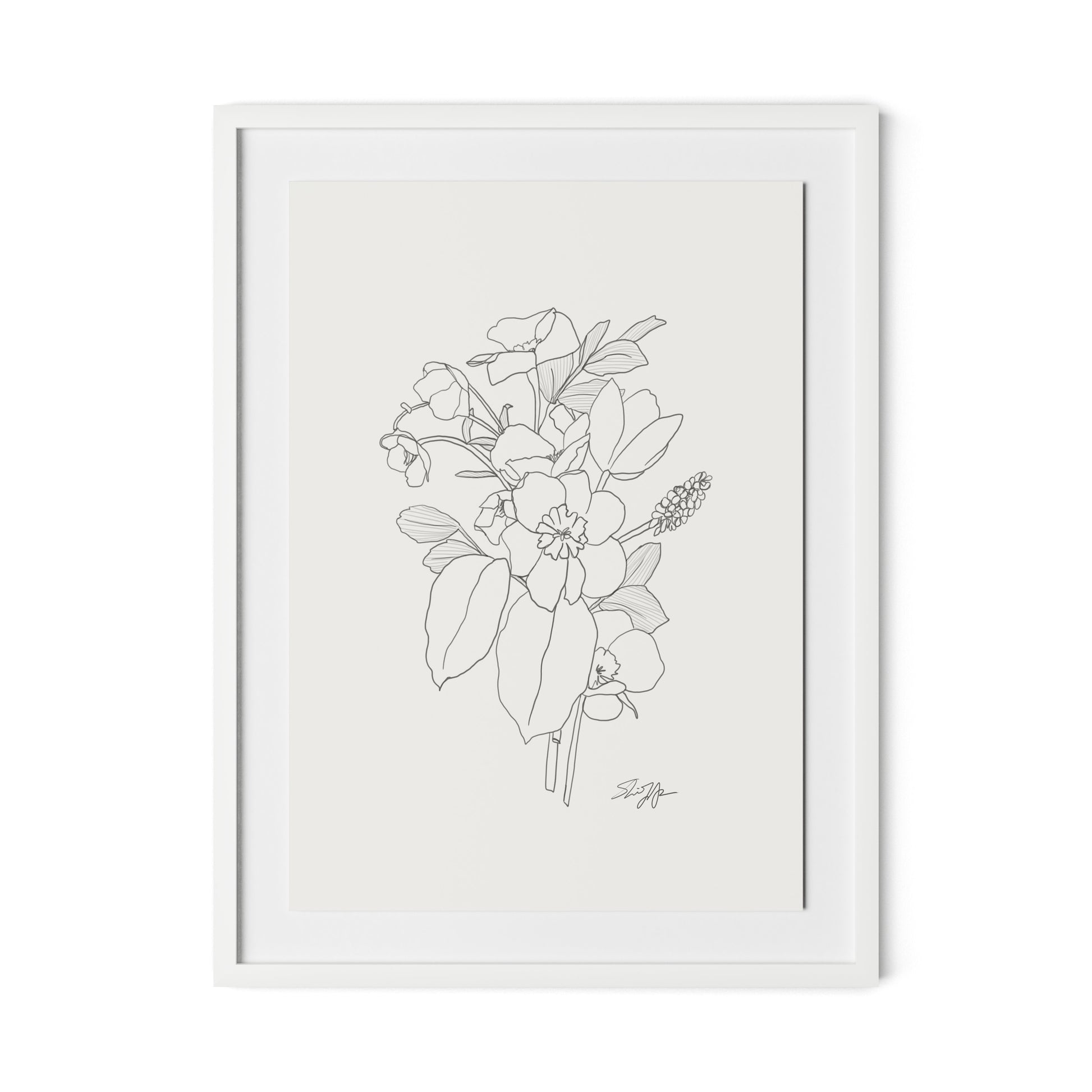 All Flowers Framed Paper / 24 x 32 in / White