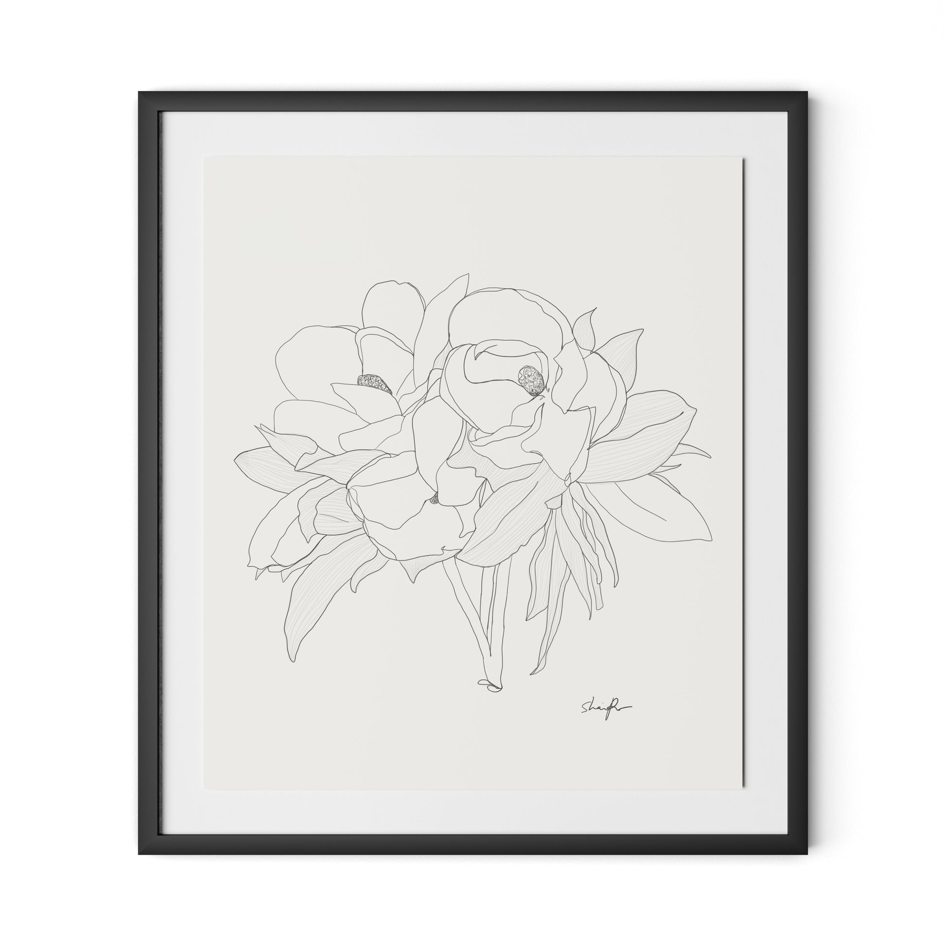 Magnolia Framed Paper / 28 x 32 in / Black