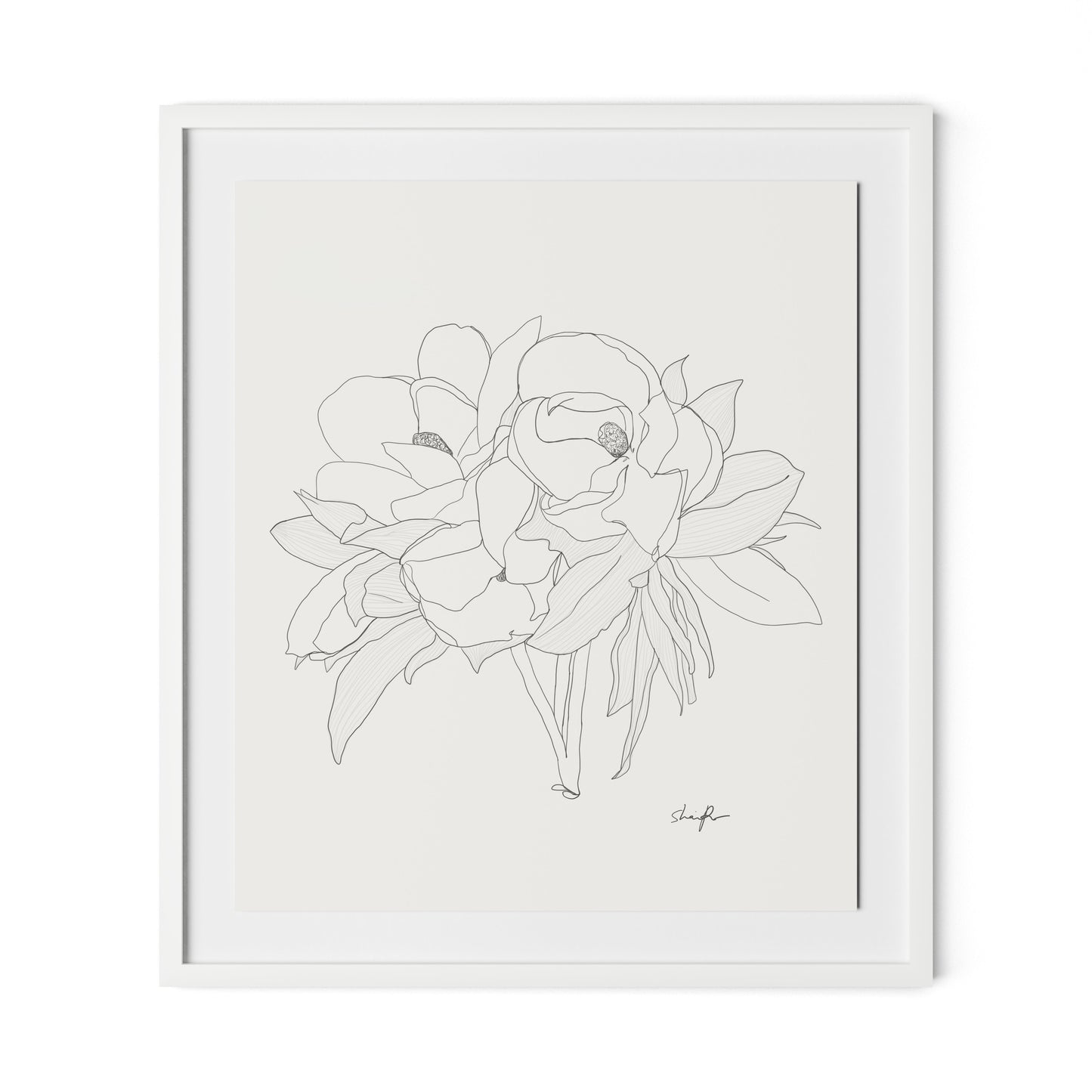 Magnolia Framed Paper / 28 x 32 in / White