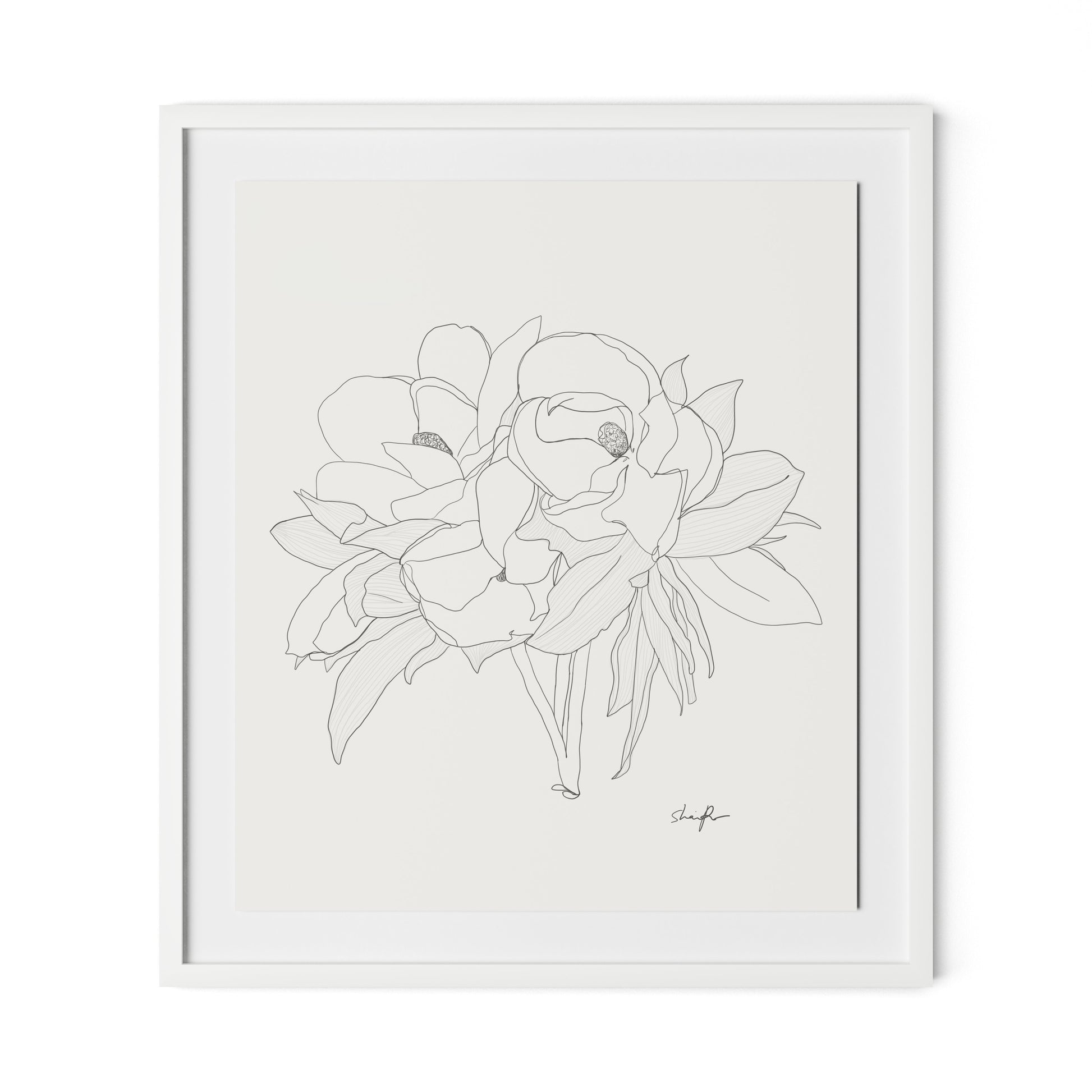 Magnolia Framed Paper / 28 x 32 in / White
