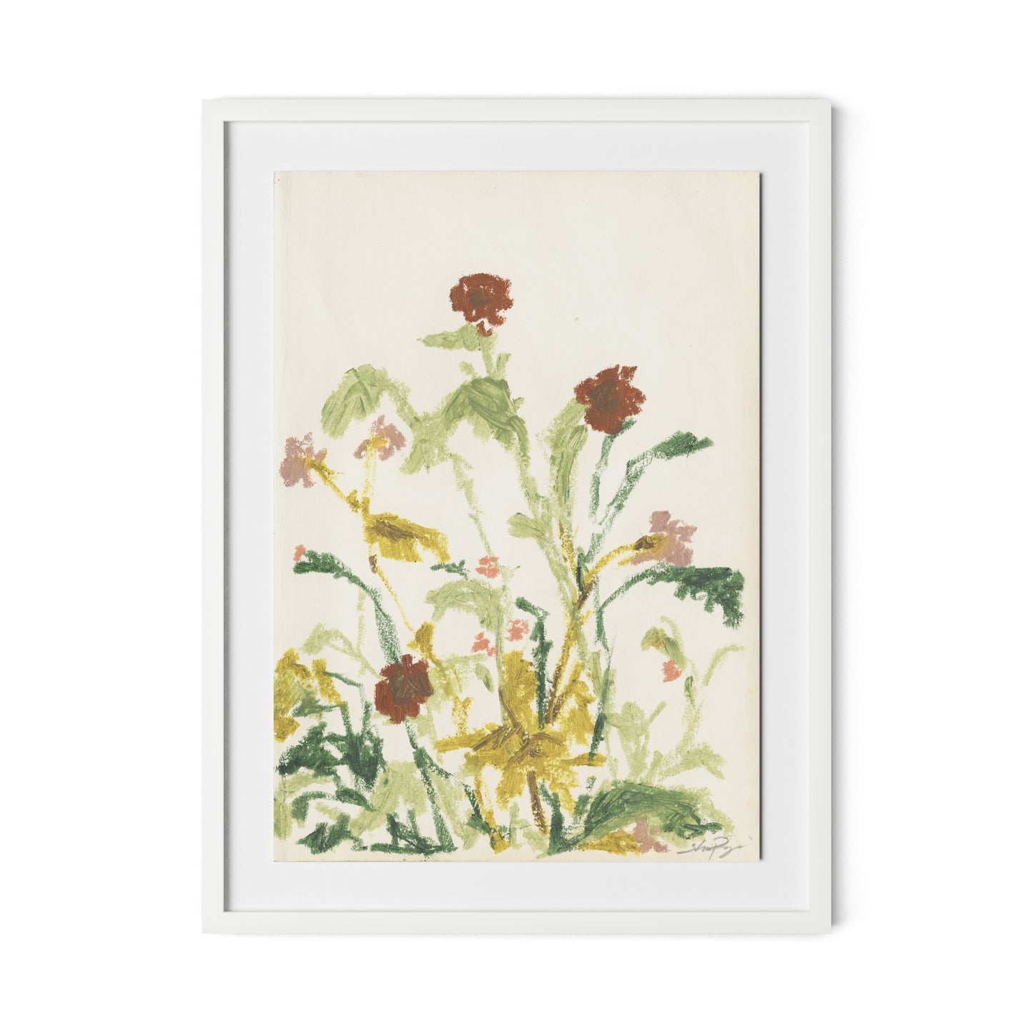 Meadow Rue 2 Framed Paper / 24 x 32 in / White