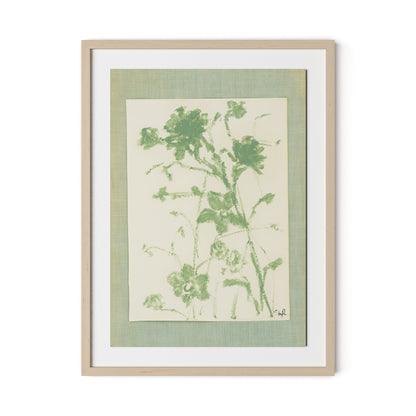 Sage Meadow Rue II Framed Paper / 24 x 32 in / Natural Maple