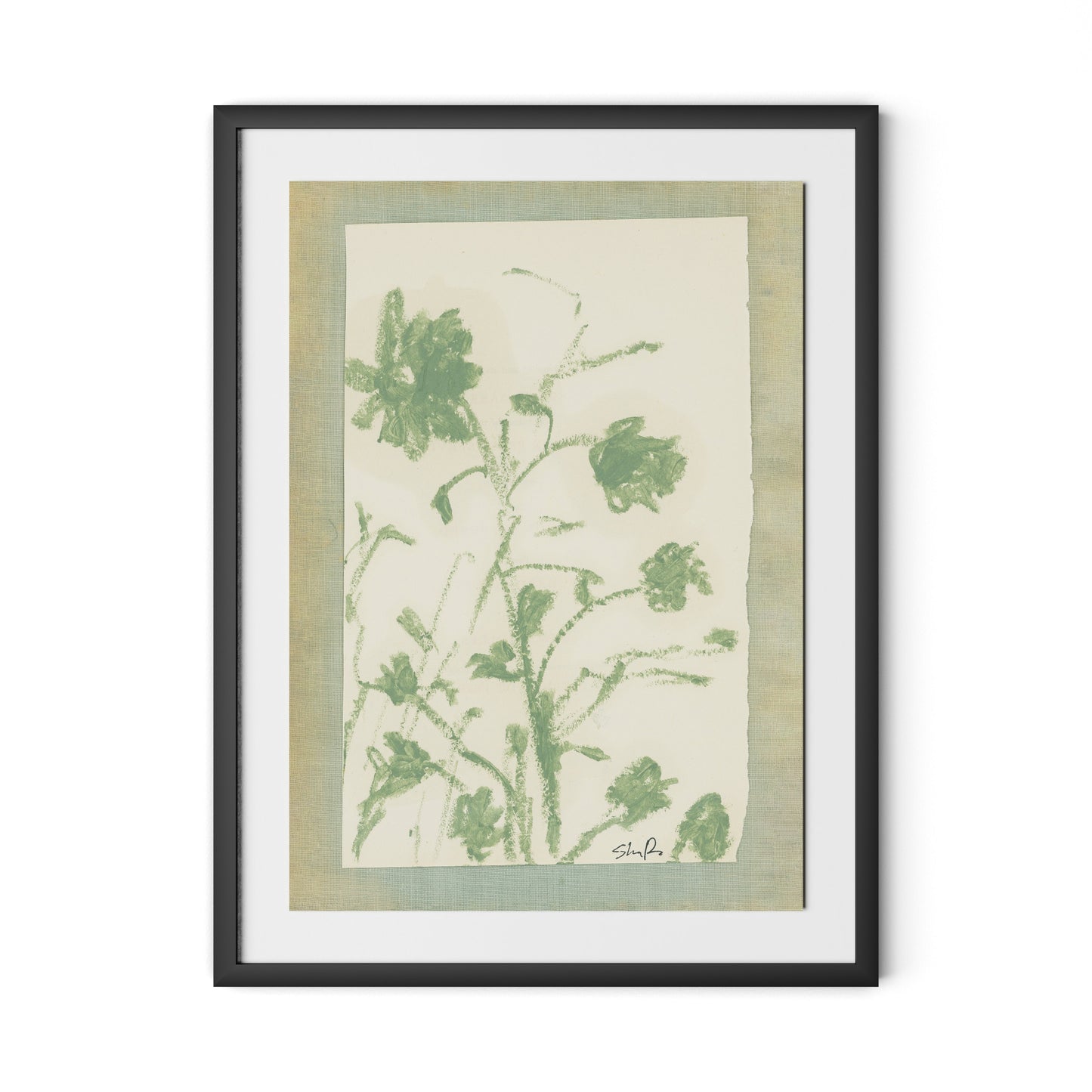 Sage Meadow Rue Framed Paper / 24 x 32 in / Black