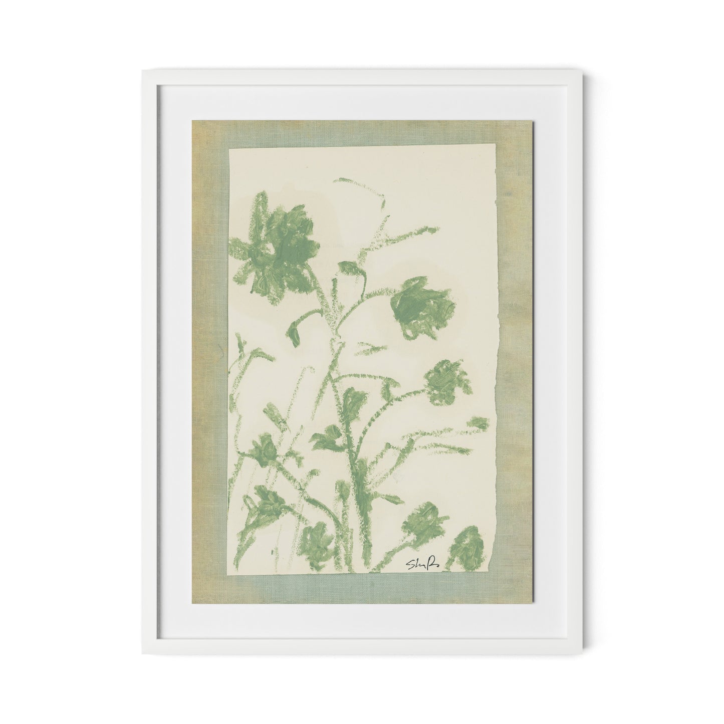 Sage Meadow Rue Framed Paper / 24 x 32 in / White