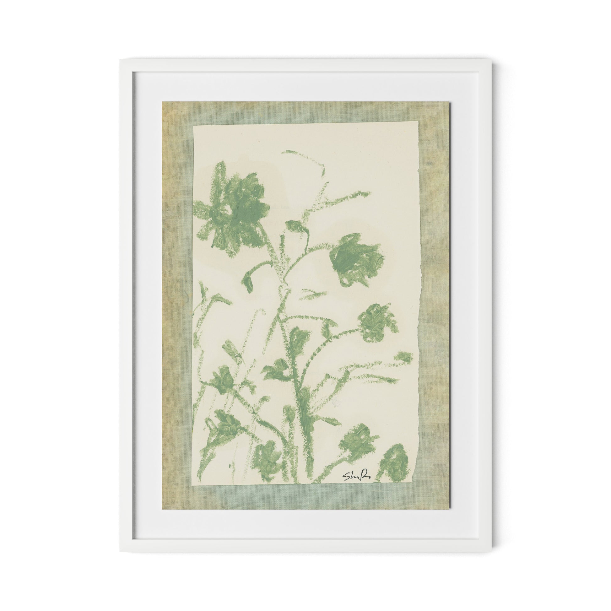 Sage Meadow Rue Framed Paper / 24 x 32 in / White