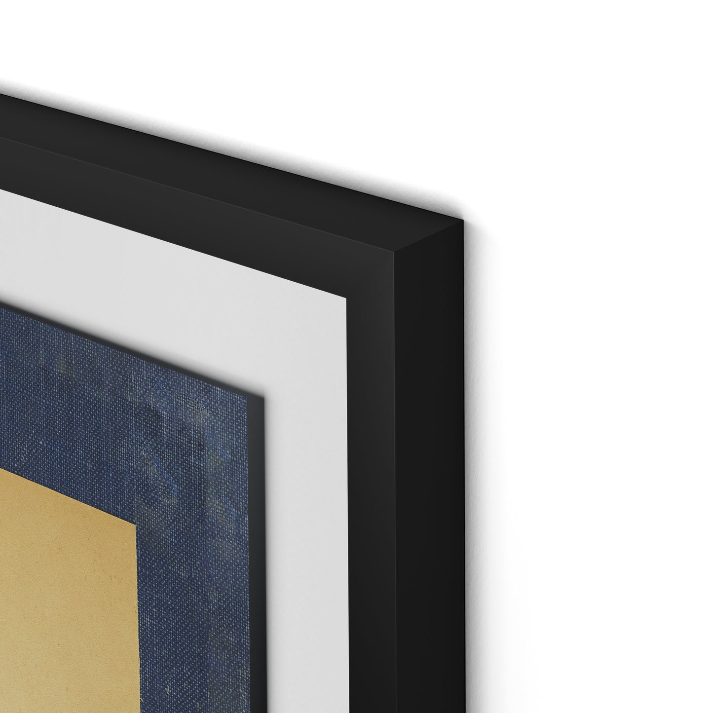 Vintage Blue Daisy Framed Paper / 24 x 32 in / Black