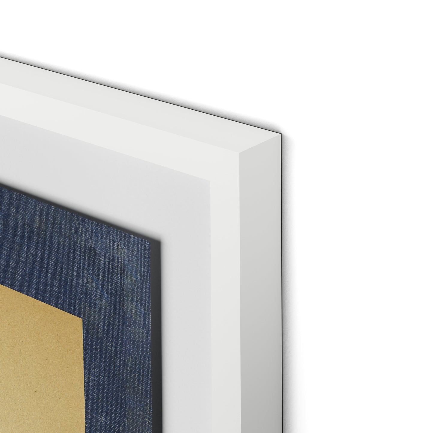 Vintage Blue Daisy Framed Paper / 24 x 32 in / White