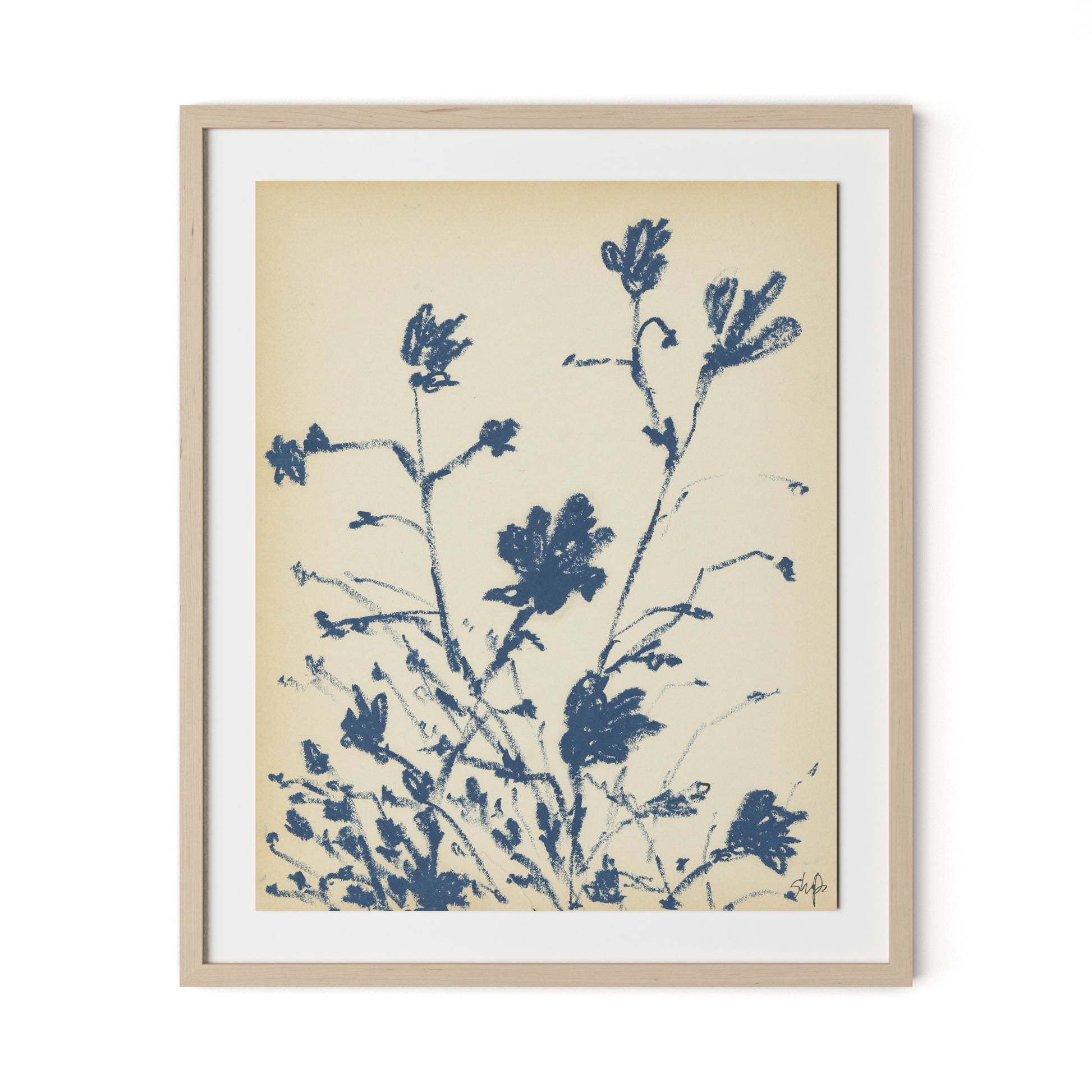 Summer Weed Framed Paper / 26.5 x 32 in / Natural Maple