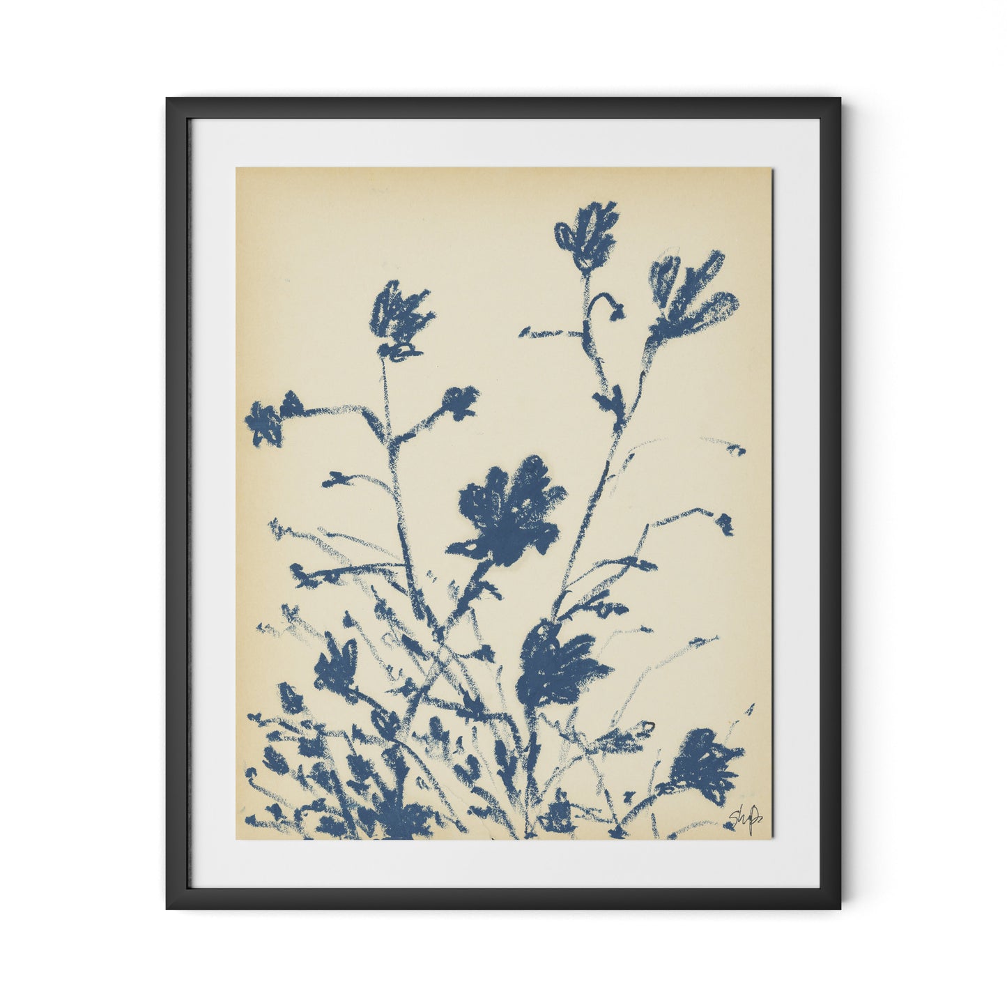 Summer Weed Framed Paper / 26.5 x 32 in / Black