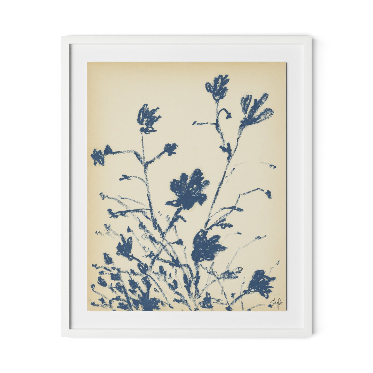 Summer Weed Framed Paper / 26.5 x 32 in / White