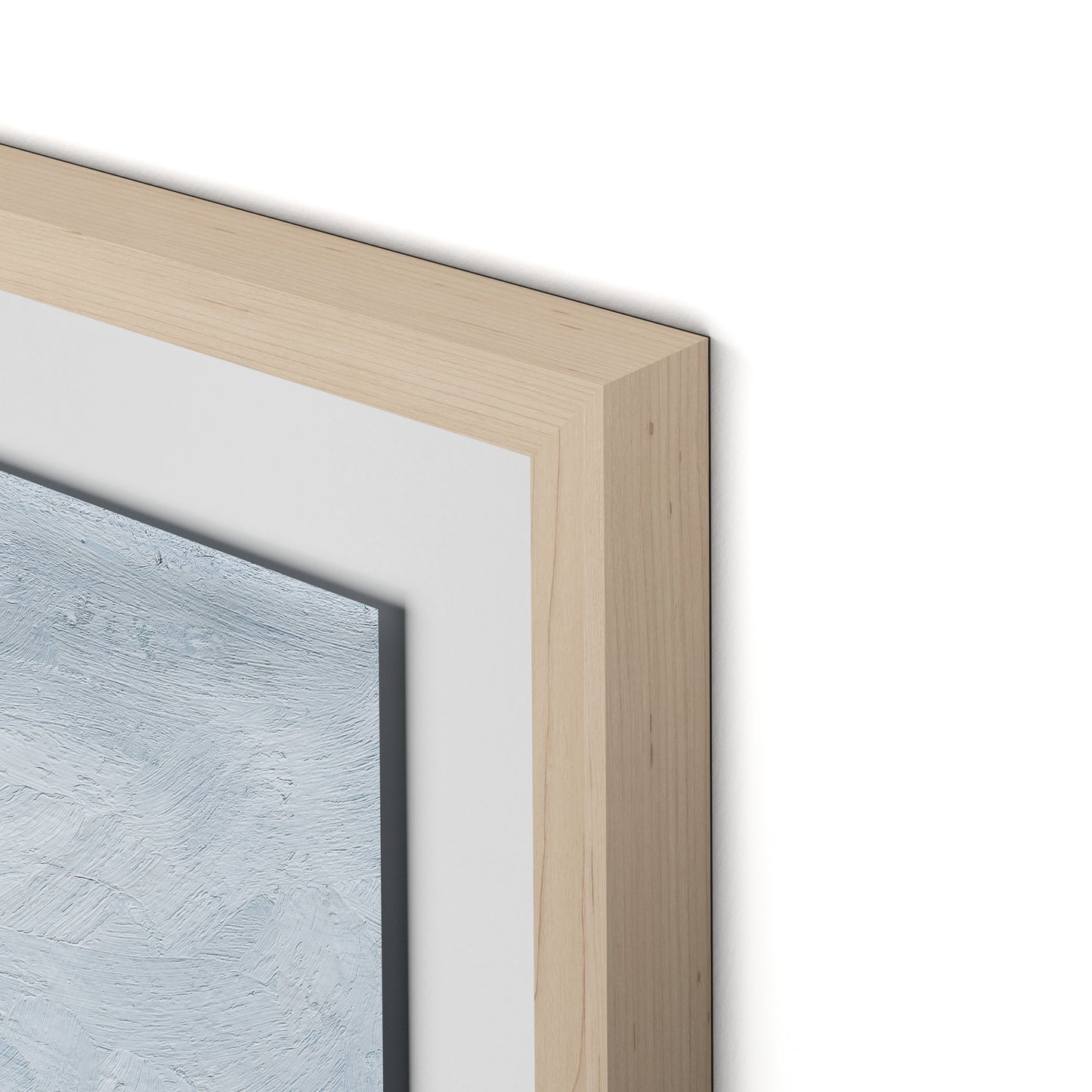 Yellow Flower Field Framed Paper / 26.5 x 32 in / Natural Maple