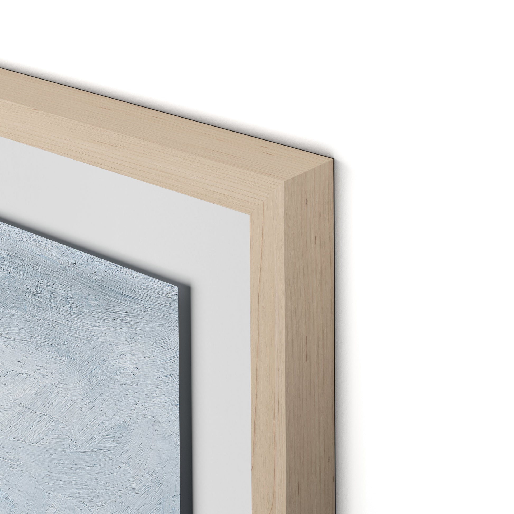 Yellow Flower Field Framed Paper / 26.5 x 32 in / Natural Maple